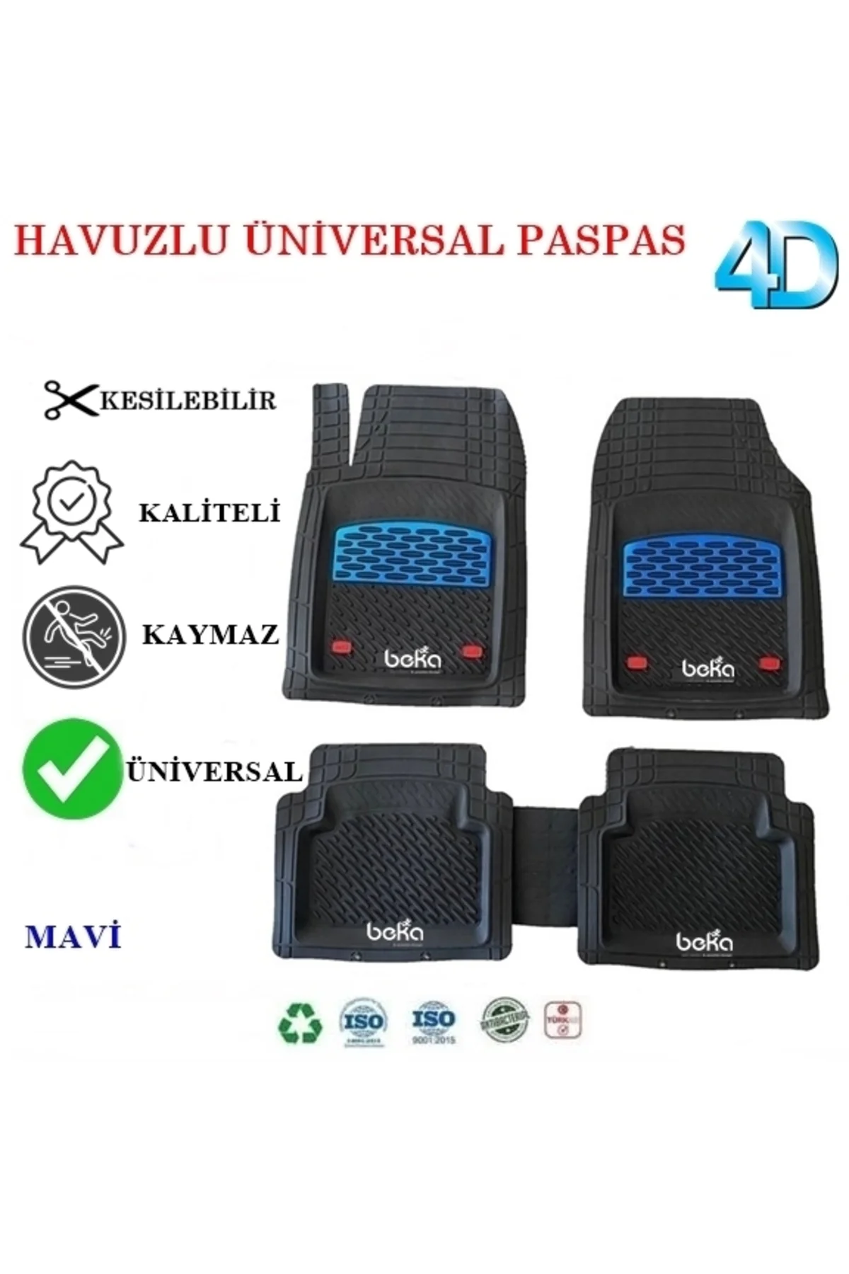 Volvo S80 2006 UYUMLU HAVUZLU ÜNIVERSAL MAXİ PASPAS MAVİ - SİYAH