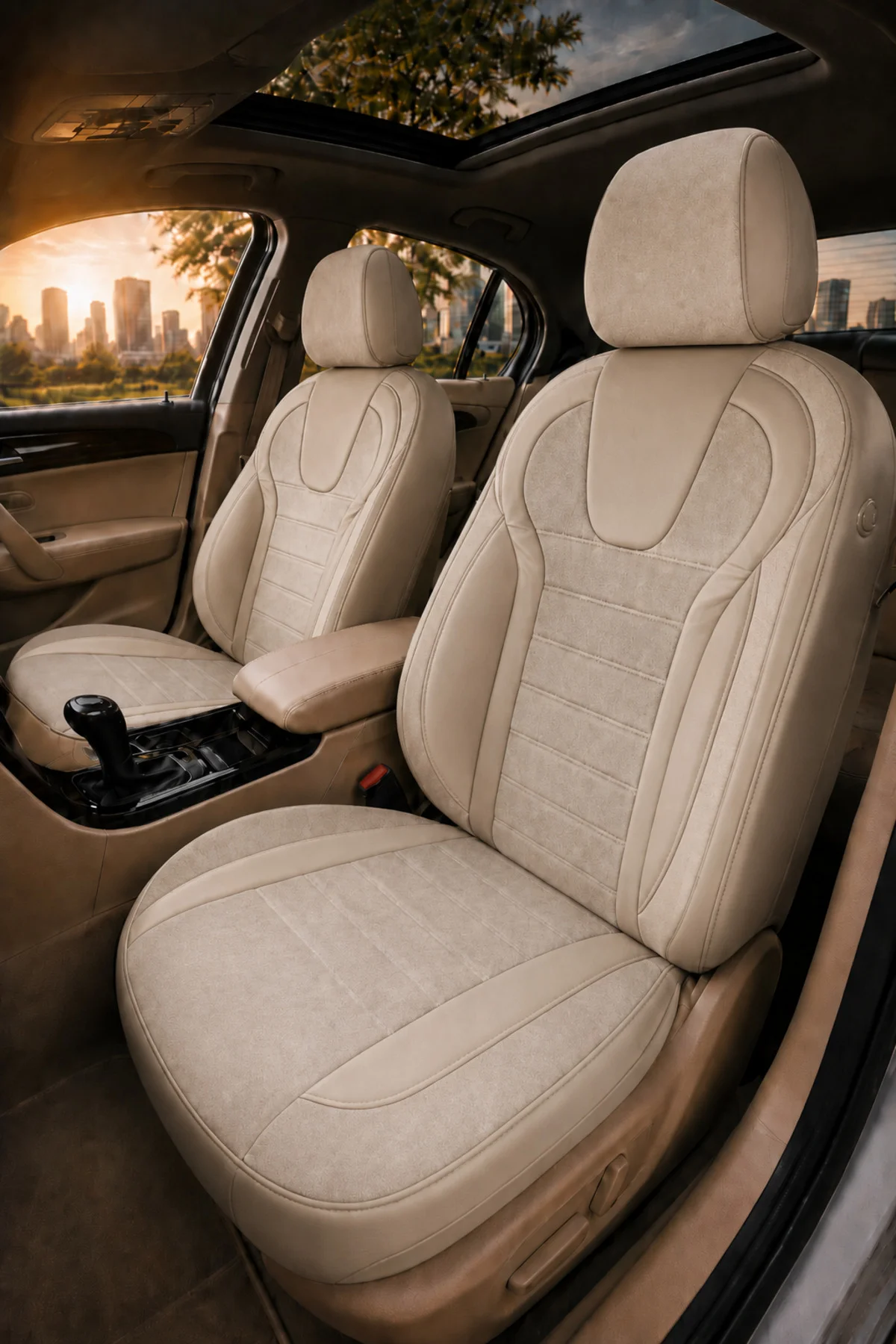 Volvo V40 2012-2019 Uyumlu Monza Serisi Sport Tay Tüyü Kadife Bej Koltuk Kılıfı Volvo V40 2012-2019 Uyumlu Monza Serisi Sport Tay Tüyü Kadife Bej Koltuk Kılıfı
