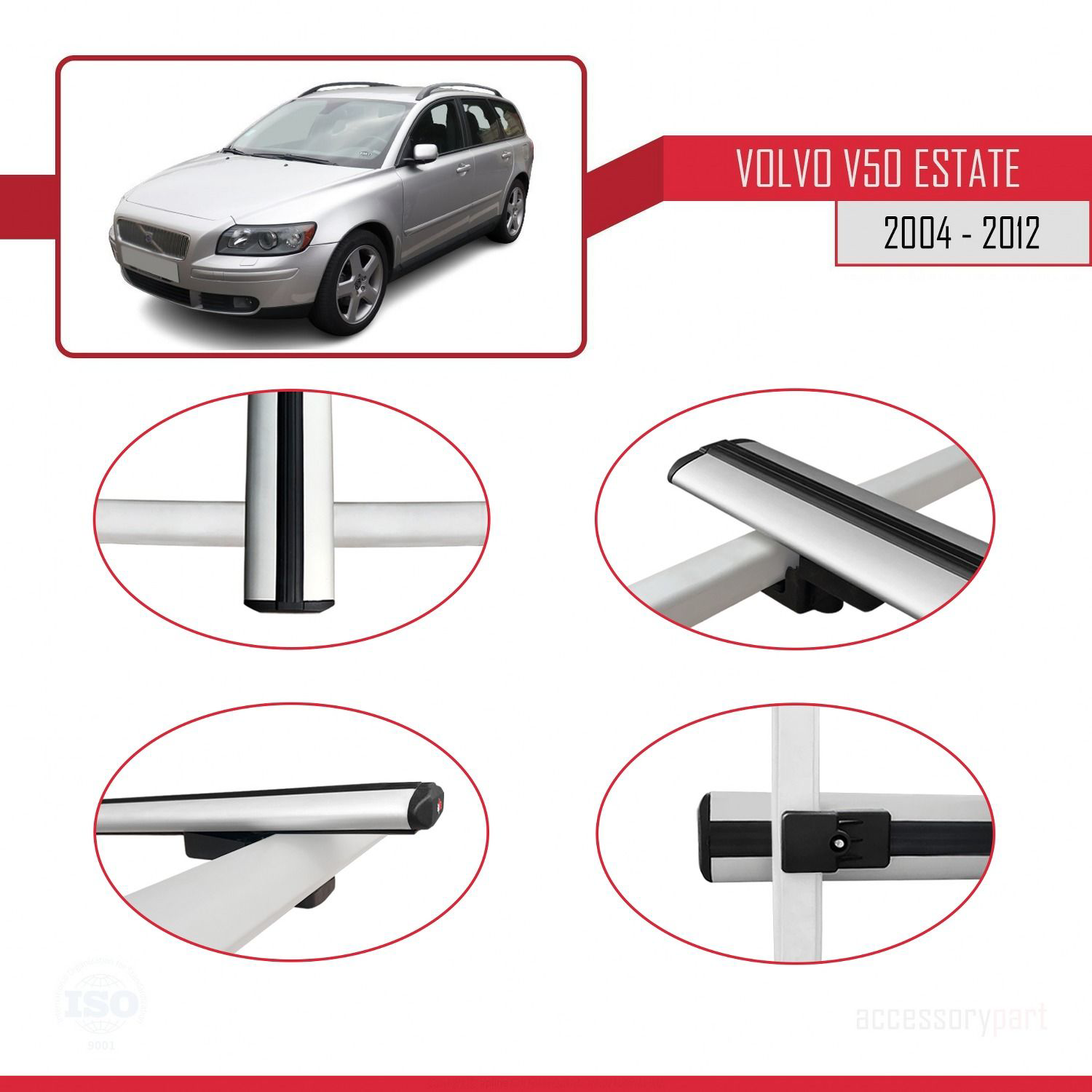 Volvo V50 Estate 2004-2012 Arası ile uyumlu Basic Model Ara Atkı 