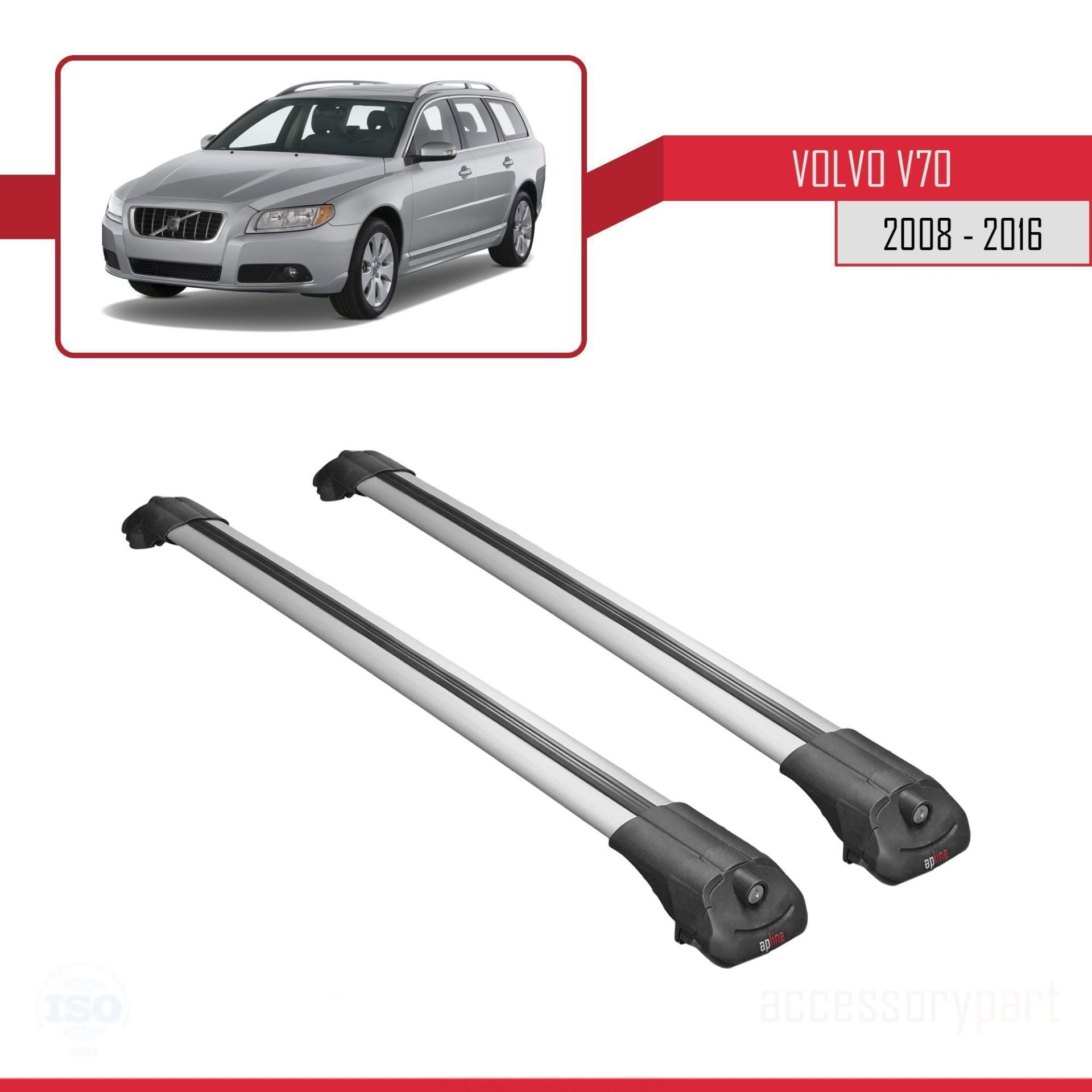 Volvo V70 2008-2016 Arası ile uyumlu ACE-1 Ara Atkı Tavan Barı GR