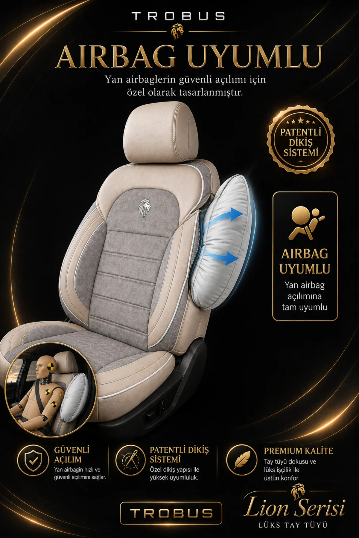 Volvo Xc 60 2013 ve Sonrası Uyumlu Lion Serisi Tay Tüyü Bej Premium Koltuk Kılıfı Fiyatı, Yorumları ve Özellikleri