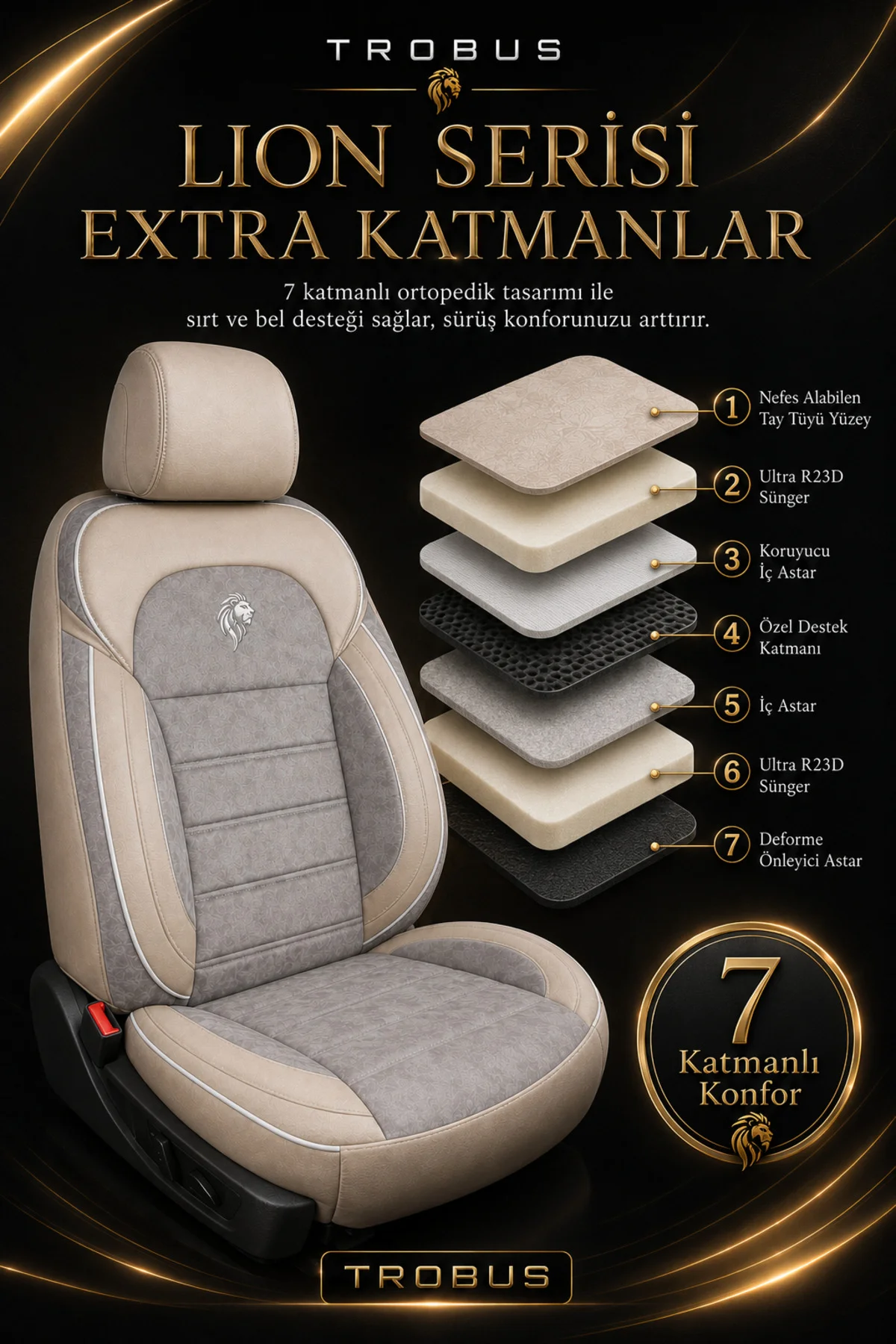 Volvo Xc 60 2013 ve Sonrası Uyumlu Lion Serisi Tay Tüyü Bej Premium Koltuk Kılıfı Fiyatı, Yorumları ve Özellikleri