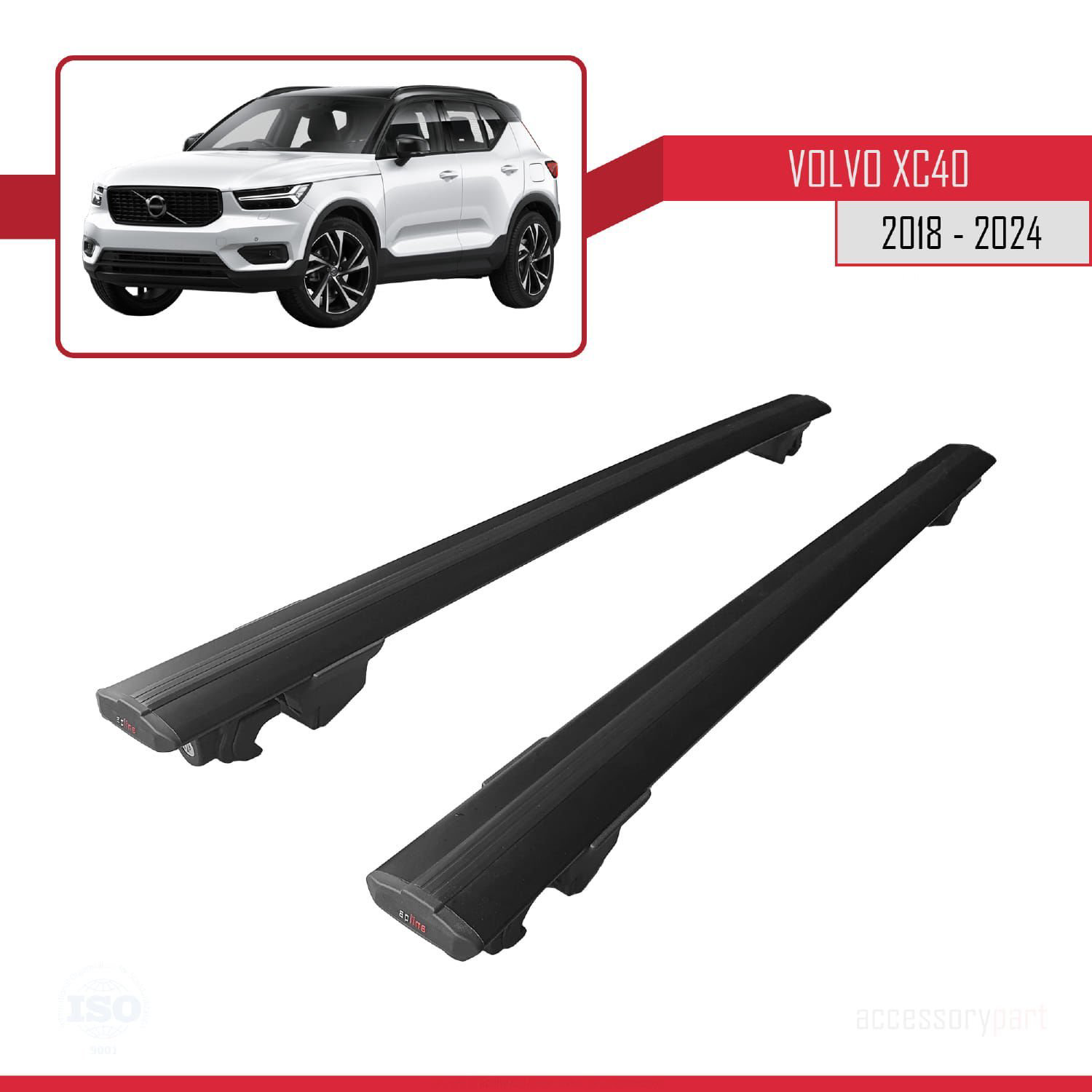 Volvo XC40 2018 ve Sonrası ile uyumlu HOOK Model Anahtar Kilitli 