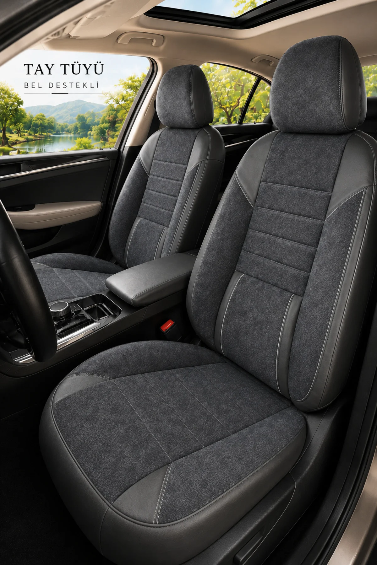 Volvo XC60 2013-2016 Uyumlu Nova Serisi Tay Tüyü Oto Koltuk Kılıfı Füme Siyah Volvo XC60 2013-2016 Uyumlu Nova Serisi Tay Tüyü Oto Koltuk Kılıfı Füme Siyah