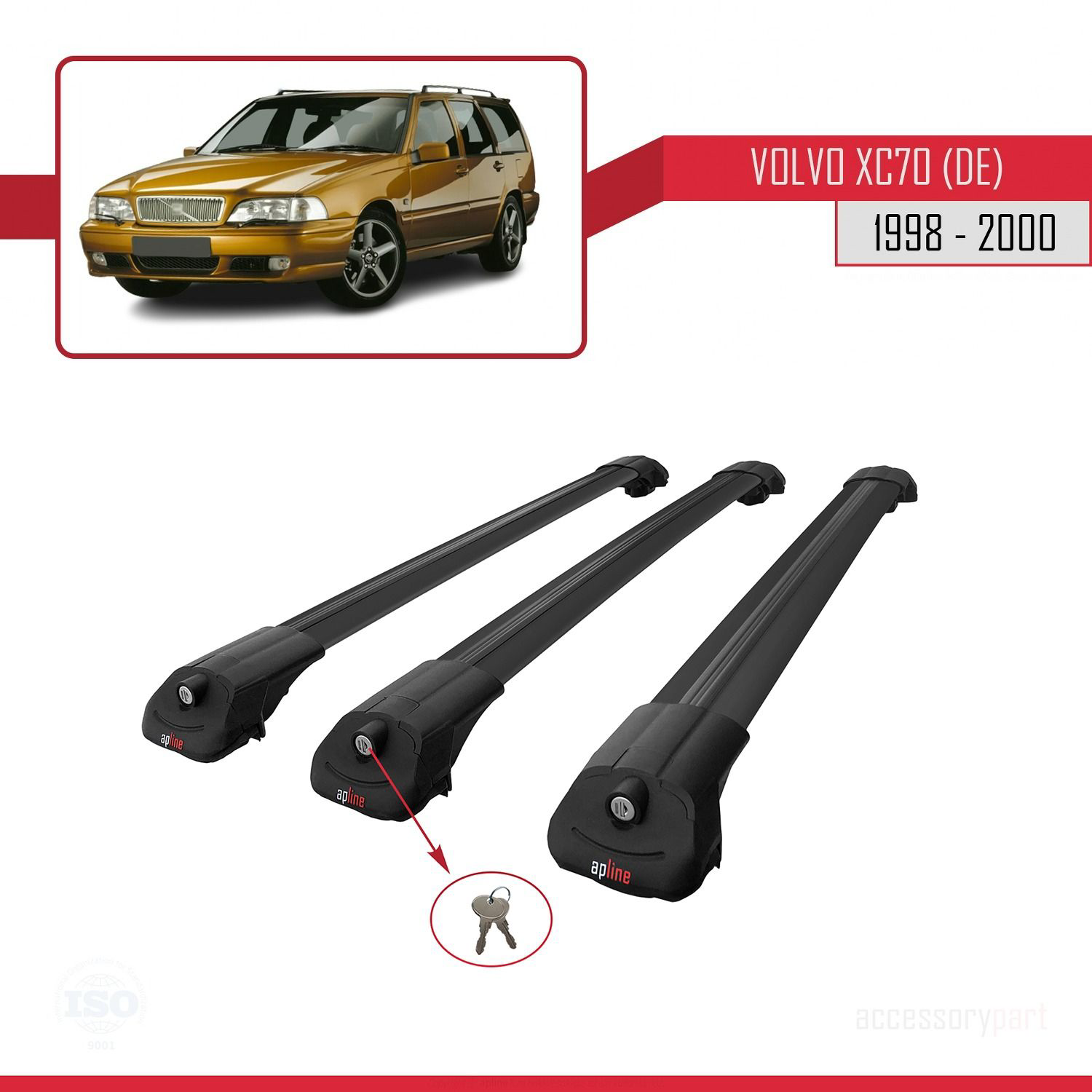 Volvo XC70 (DE) 1998-2000 Arası ile uyumlu ACE-1 Ara Atkı Tavan B