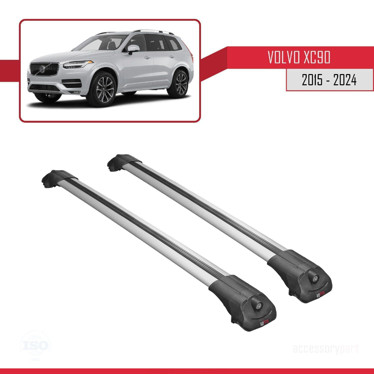 Volvo XC90 2015 ve Sonrası ile uyumlu ACE-1 Ara Atkı Tavan Barı G