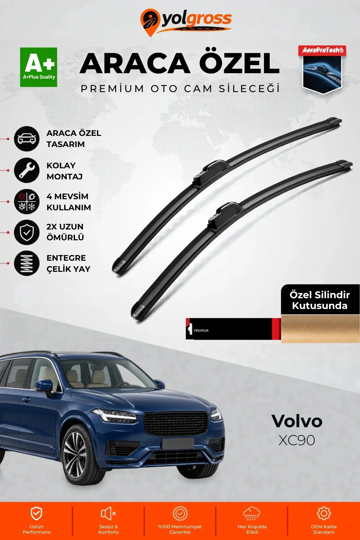 Volvo XC90 Ön Cam Silecek Seti 2015 Üzeri Premium Araca Özel 60-50 Cm A+ Kalite