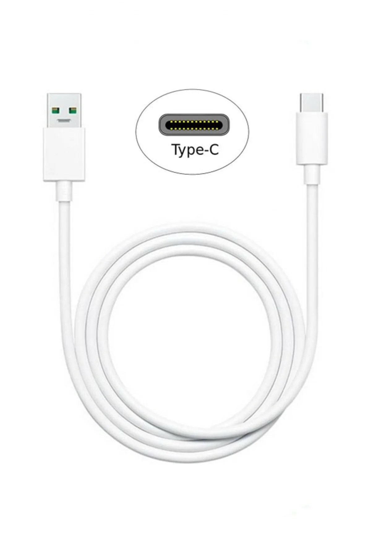 Vooc Type-c Hızlı Şarj Kablosu 1mt Dl129 Beyaz Vooc Type-c Hızlı Şarj Kablosu 1mt Dl129 Beyaz