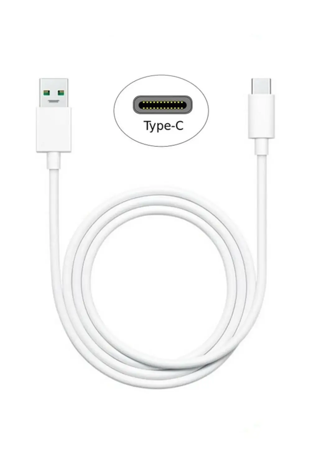 Vooc Type-c Hızlı Şarj Kablosu 1mt Dl129 Beyaz