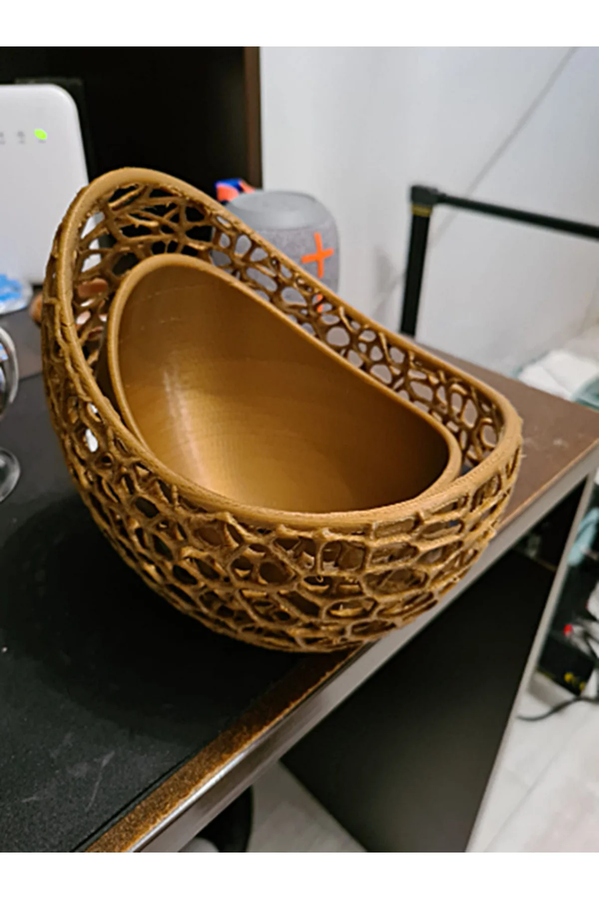 Voronoi Antik Gold Saksı 13 Cm Çap