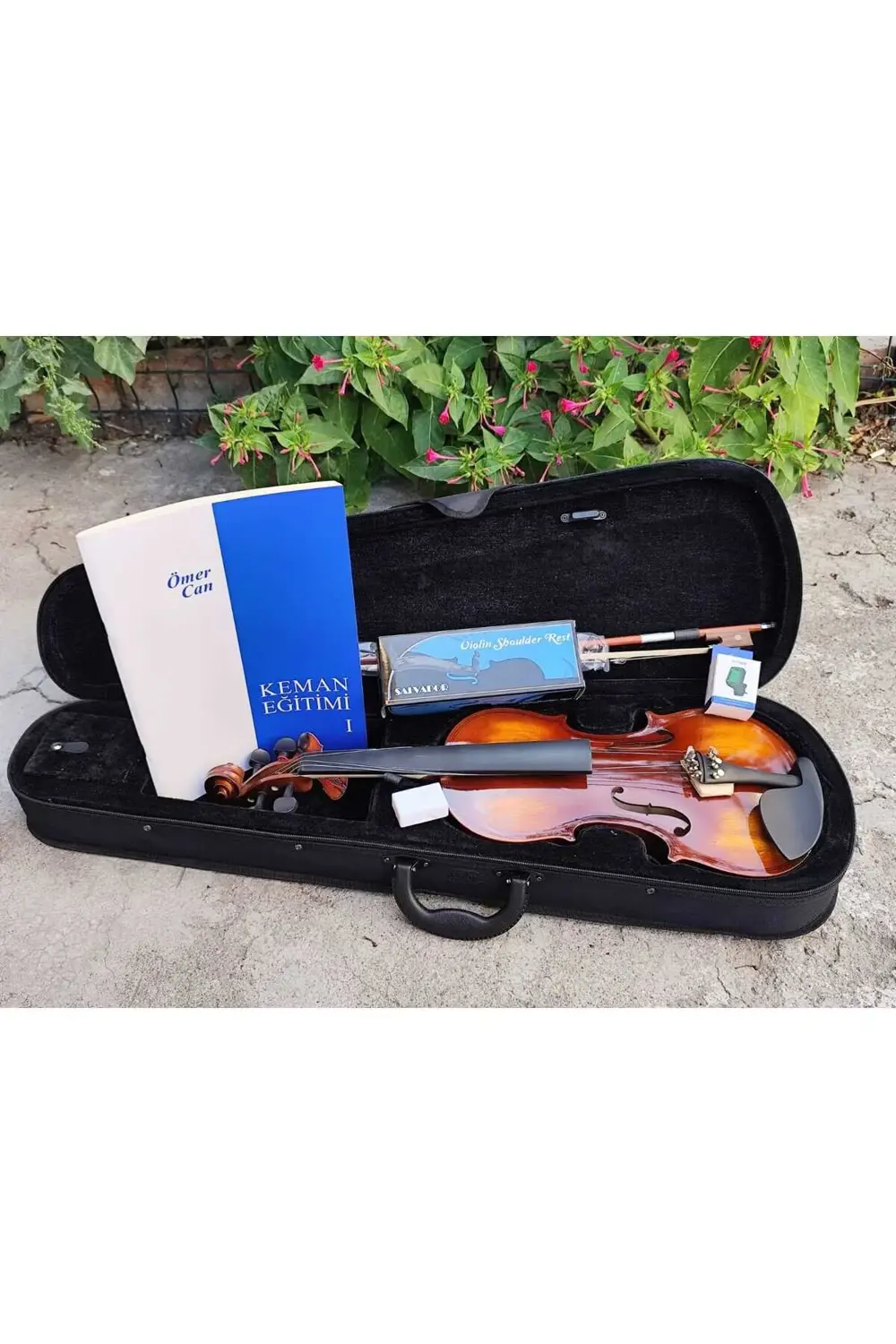 VR44120 - 4/4 Cilalı Keman Full Set (Metod Kitabı, Yastık,Reçine,