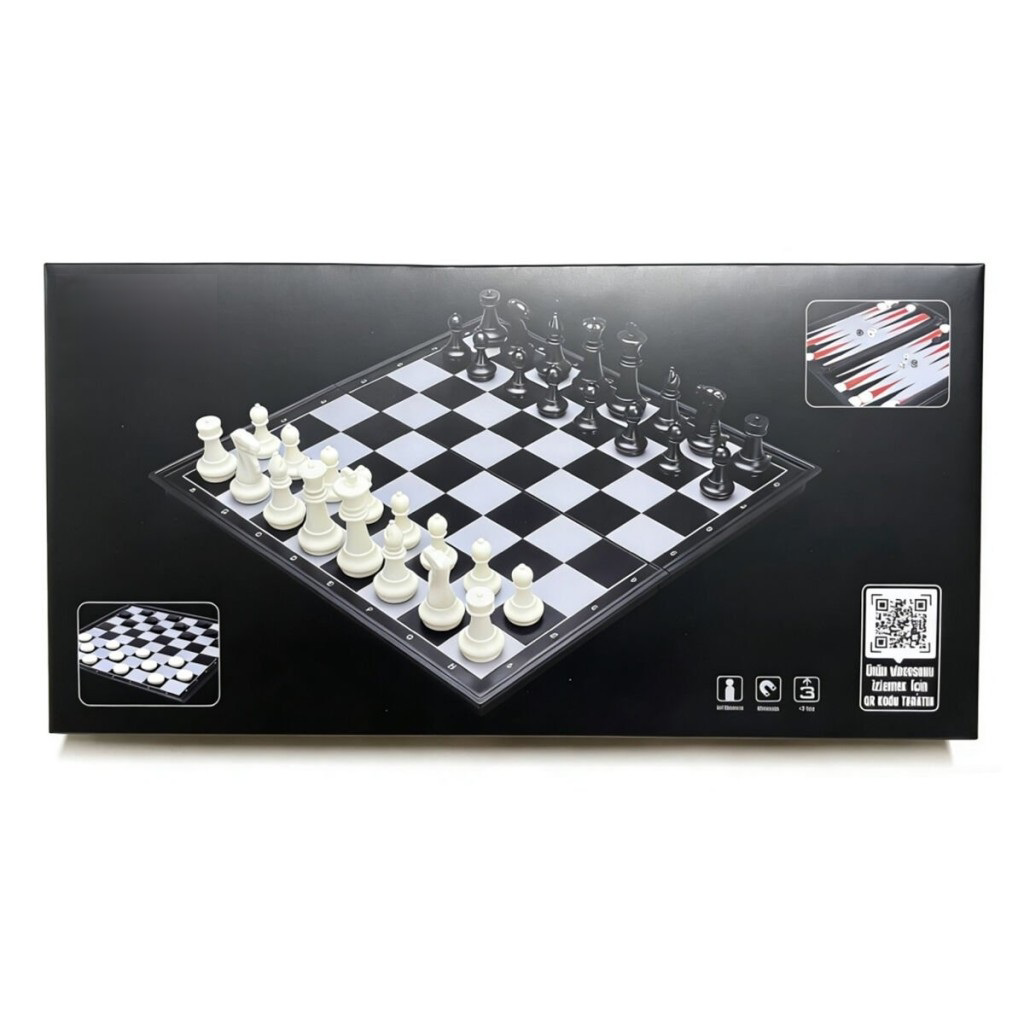 VRD10661 KATLANABİLİR SATRANÇ TAVLA VE DAMA SETİ