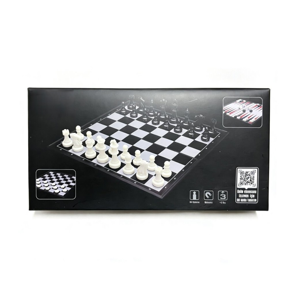 VRD10665 KATLANABİLİR SATRANC TAVLA VE DAMA SETİ