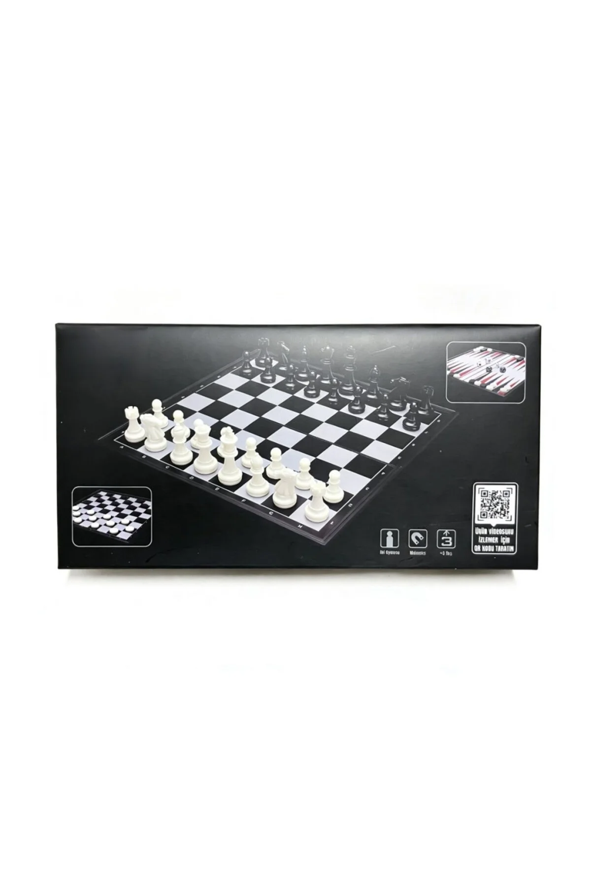 VRD10665 KATLANABİLİR SATRANC TAVLA VE DAMA SETİ