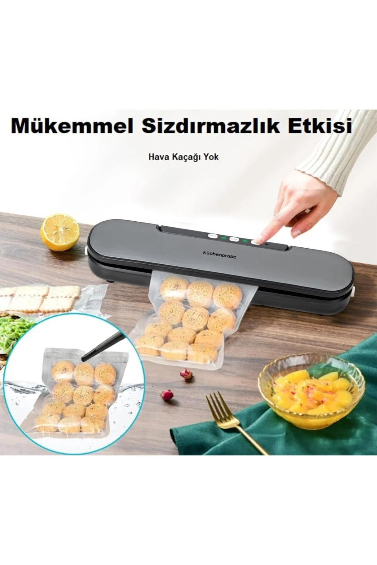 VS6910 Ev Tipi Elektrikli Vakum Makinesi - 10 Adet Vakum Poşeti H