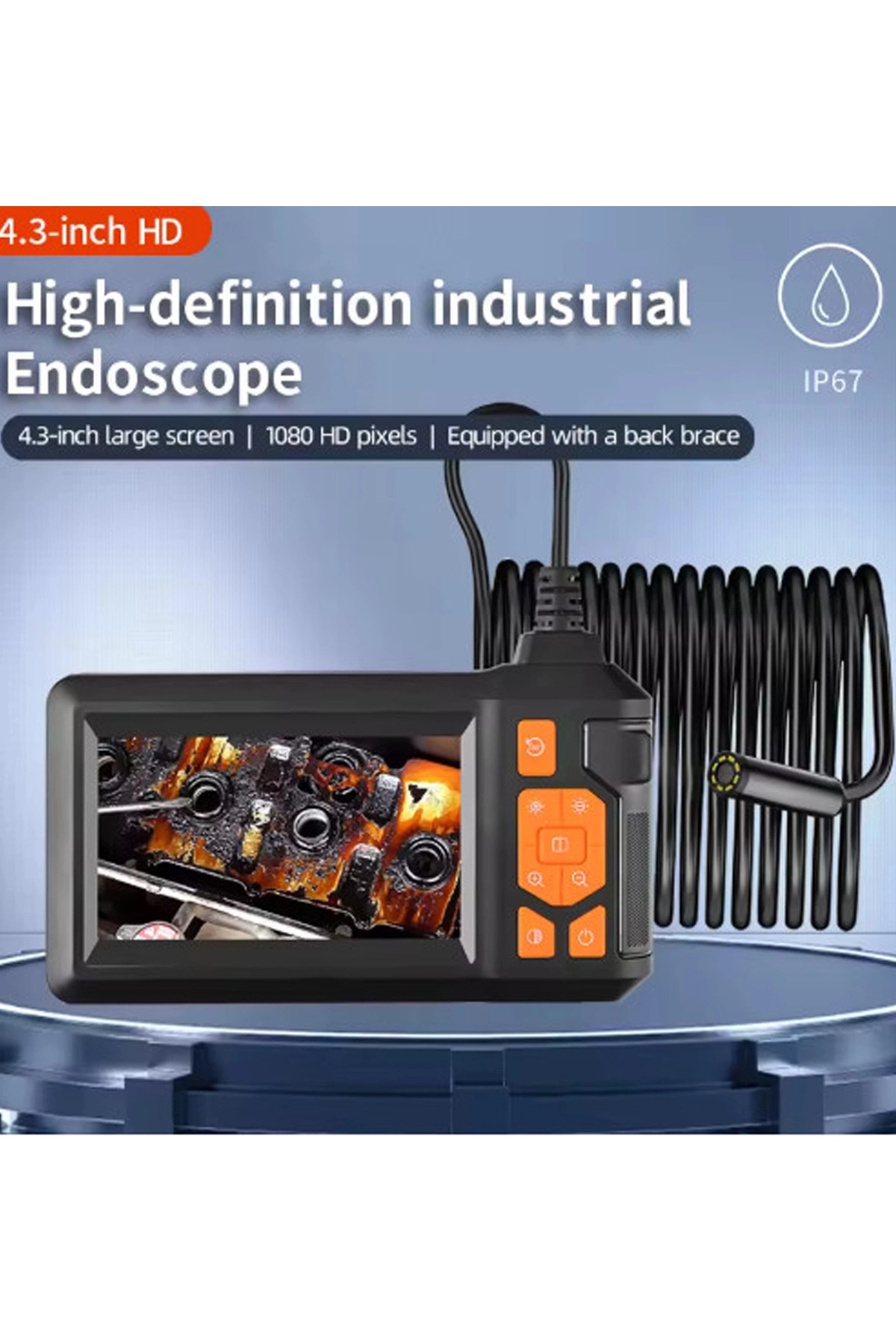 Butik Vtn-009 Ekranlı Çift Kameralı 20 Metre Sert Kablo Yılan Endoskop