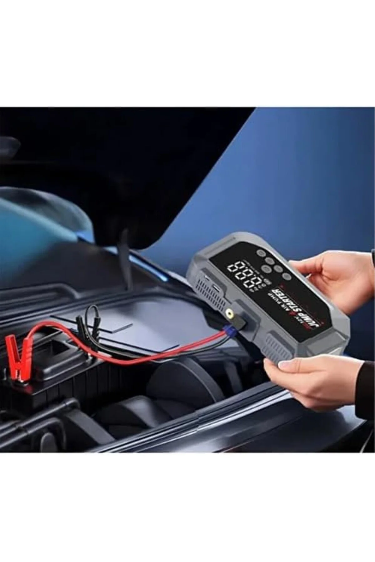 VTN-605 Şarjlı 12.000 mAh Taşınabilir Çantalı Araç Akü Şarj Takviyeli Işıklı Hava Kompr
