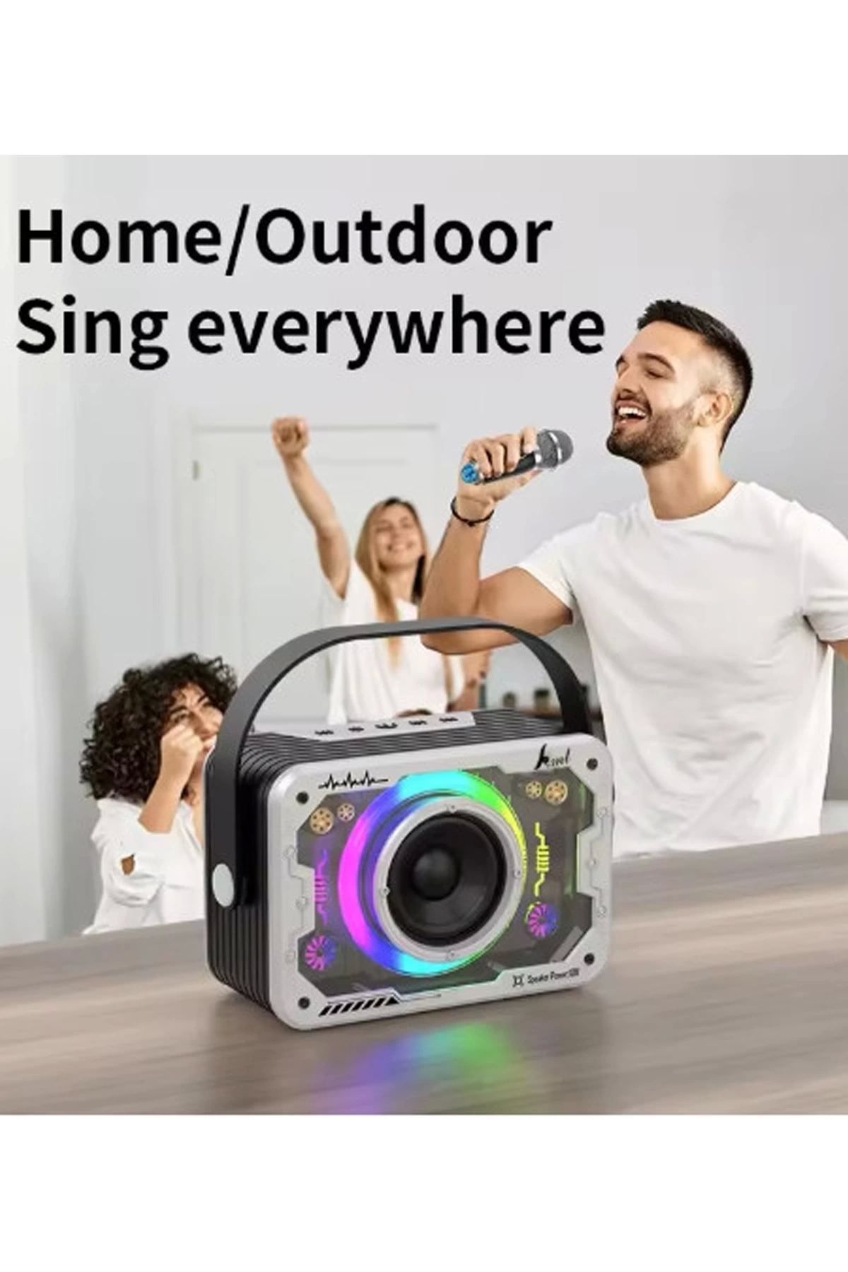 Butik Vtn-82 Taşınabilir Kablosuz İşıklı Bluetooth Hoparlör Ses Değişti