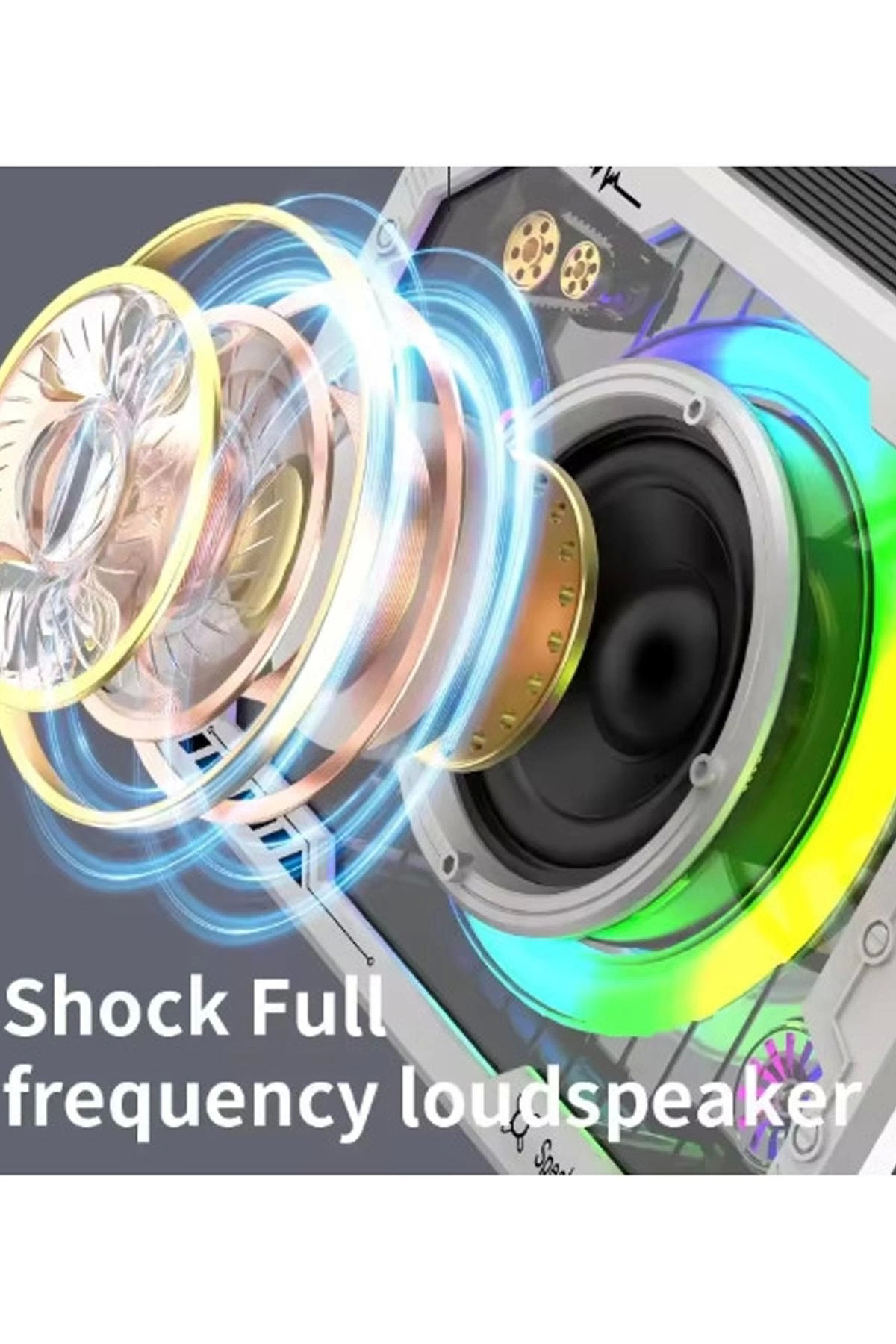 Butik Vtn-82 Taşınabilir Kablosuz İşıklı Bluetooth Hoparlör Ses Değişti