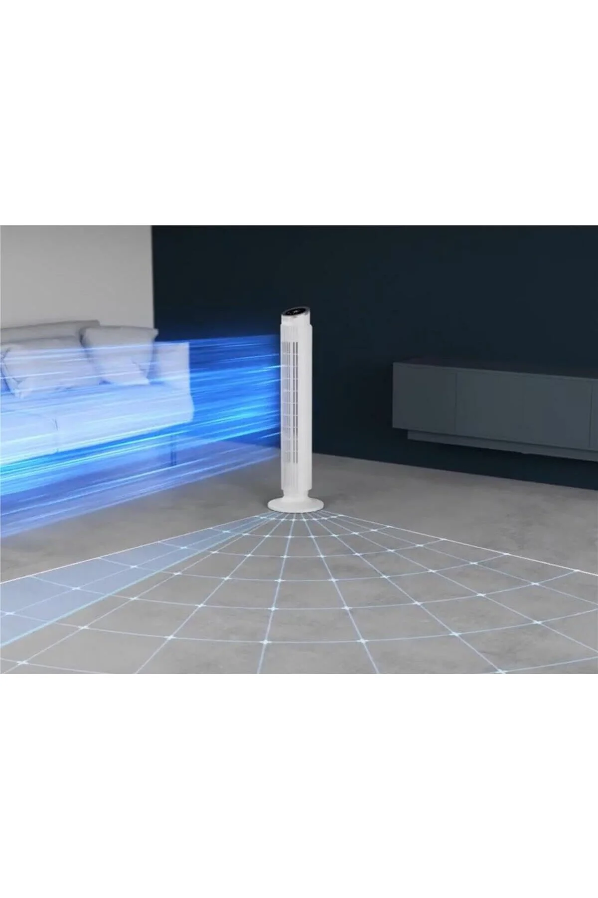 VU7025 Silent Flow Effitech 8 Hız Kademeli 30 Watt Sessiz Kule Tipi Vantilatör
