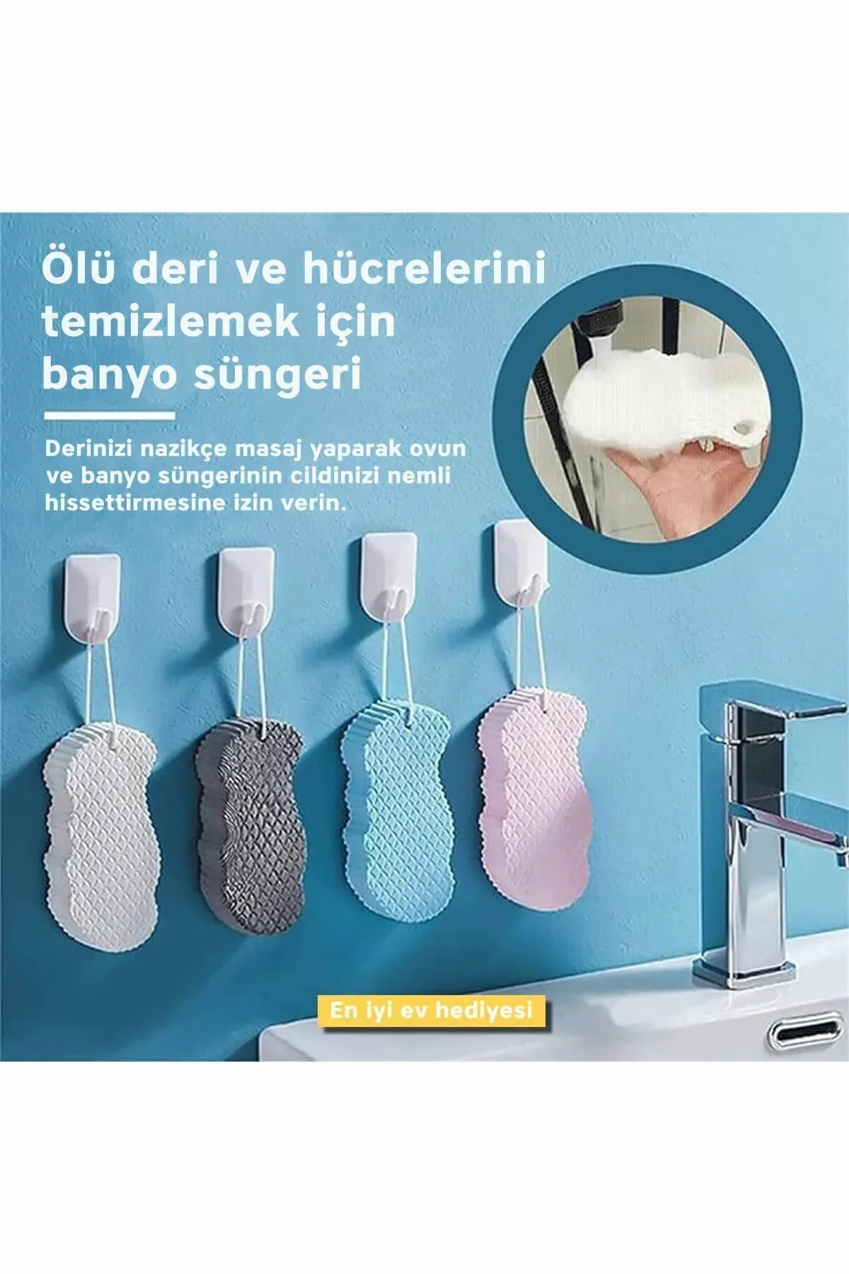 Vucüt Duş Süngeri - Ölü Deri Temizleyici - Sihirli Banyo Lifi