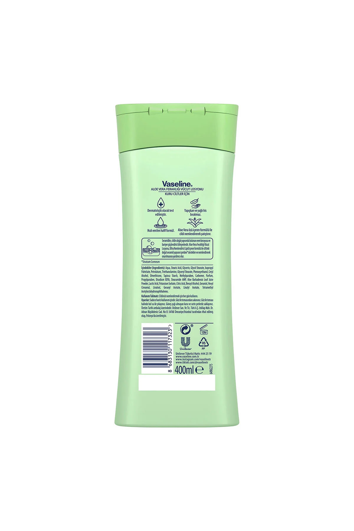 Vücut Losyonu Aloe Vera Ferahlığı Kuru Ciltler İçin 400 ml Vücut Losyonu Aloe Vera Ferahlığı Kuru Ciltler İçin 400 ml - Görsel 8