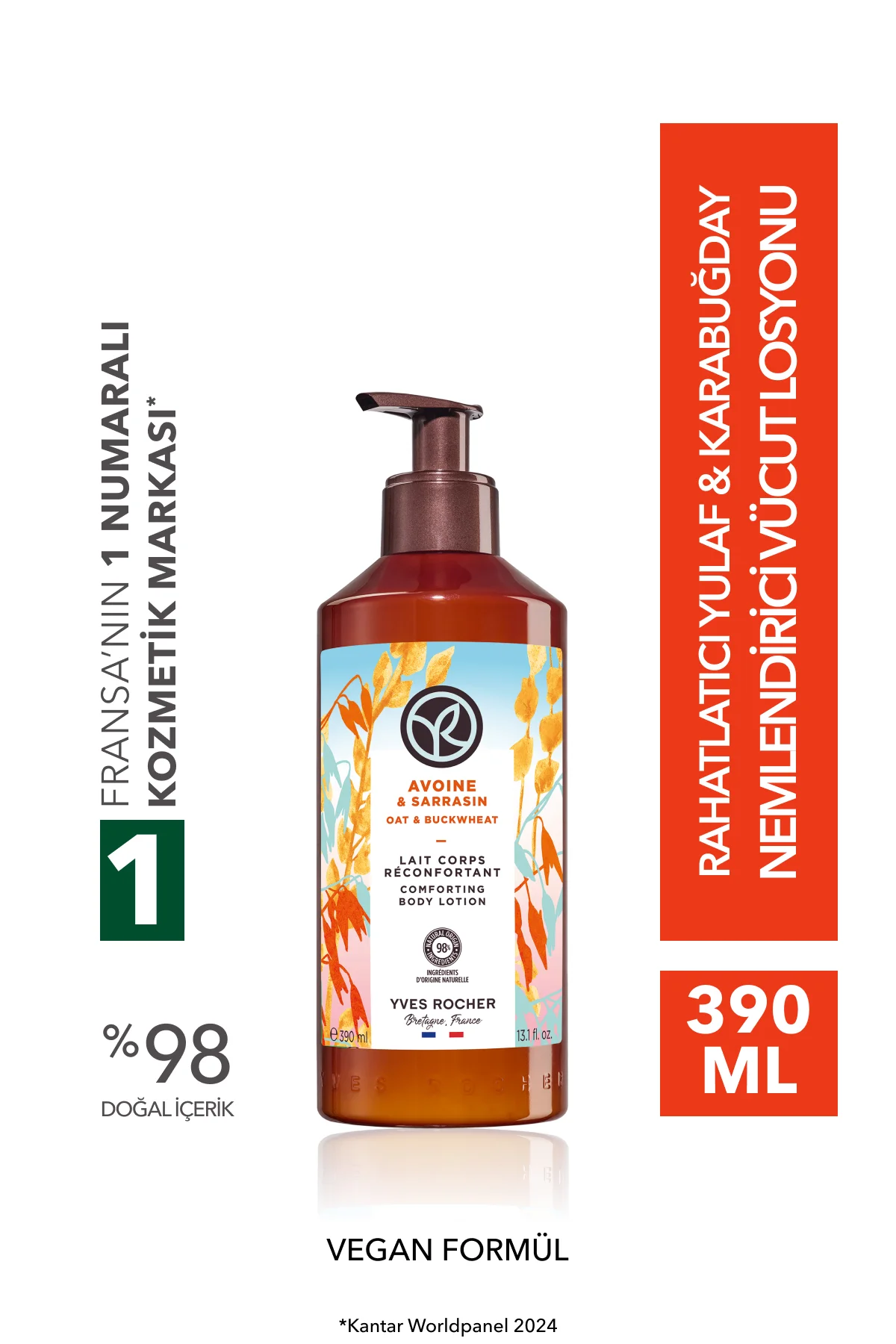 Vücut Losyonu - Nemlendirici Besleyici Rahatlatıcı Yulaf & Karabuğday -Vegan-390ml