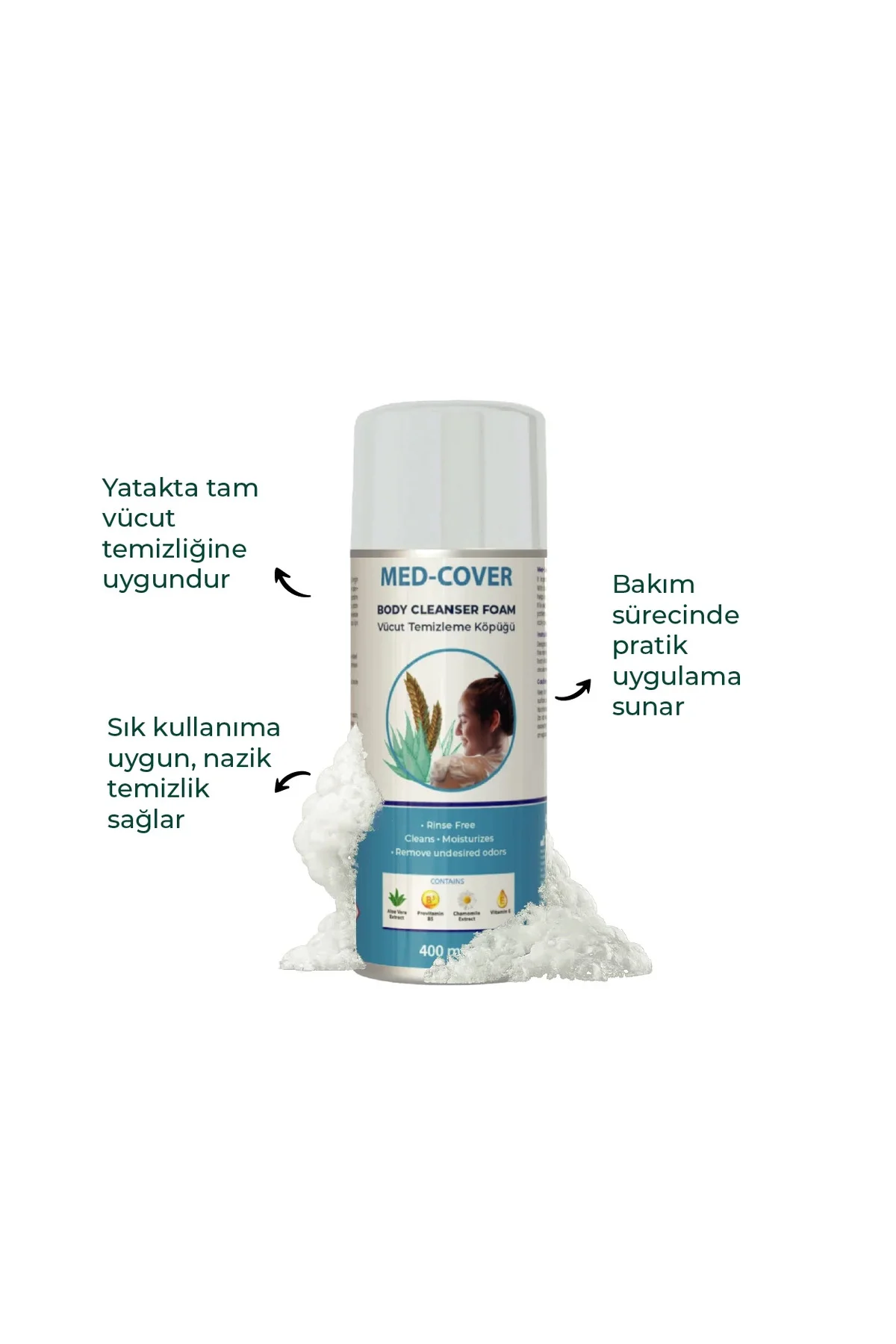 Vücut Temizleme Köpüğü Aerosol 400 ml x 2 adet Vücut Temizleme Köpüğü Aerosol 400 ml x 2 adet