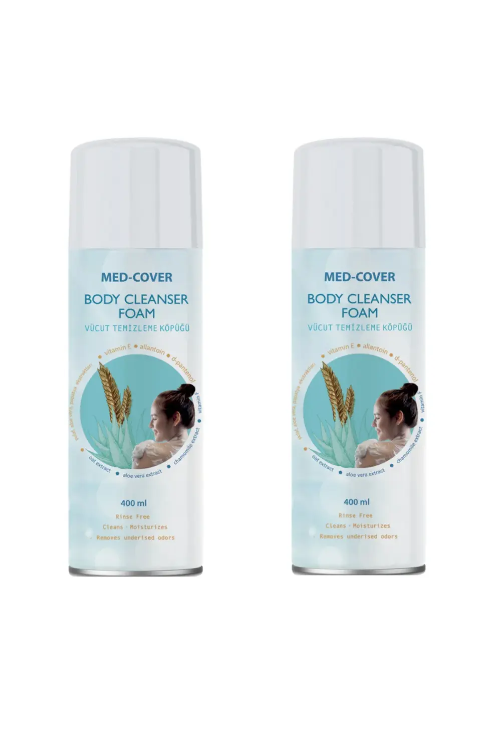 Vücut Temizleme Köpüğü Aerosol 400 ml x 2 adet