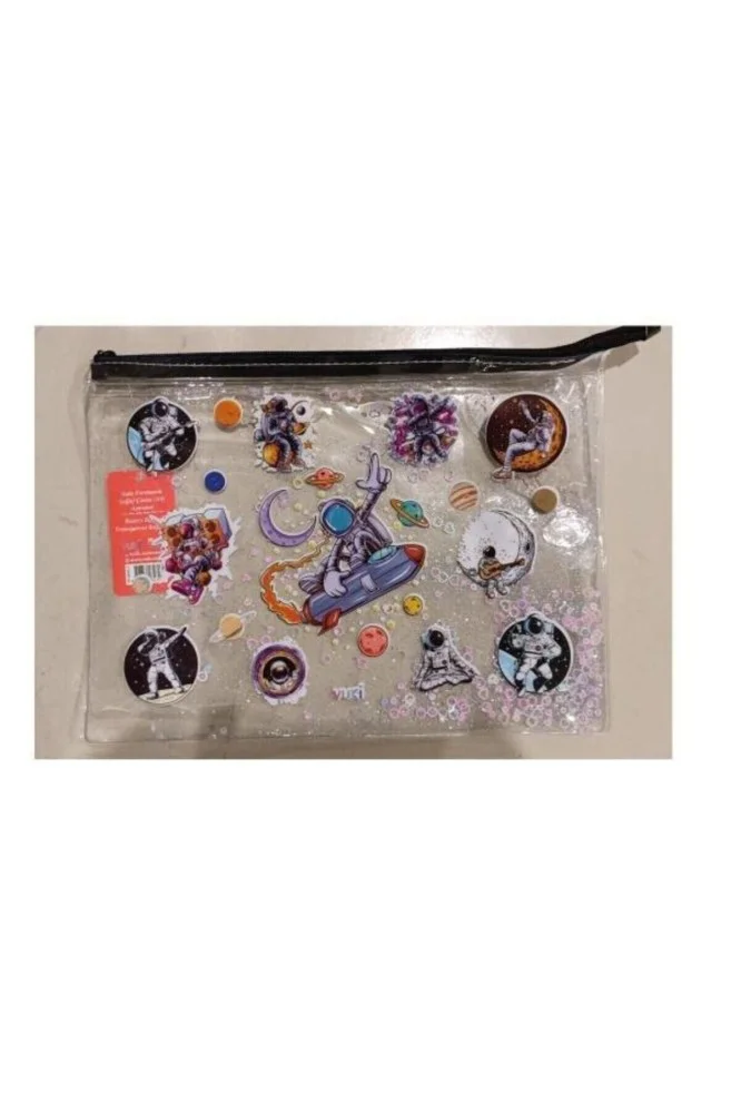 Vuki Fermuarlı Şeffaf Dosya Sulu A4 Astronot 1/S VK-0073-07