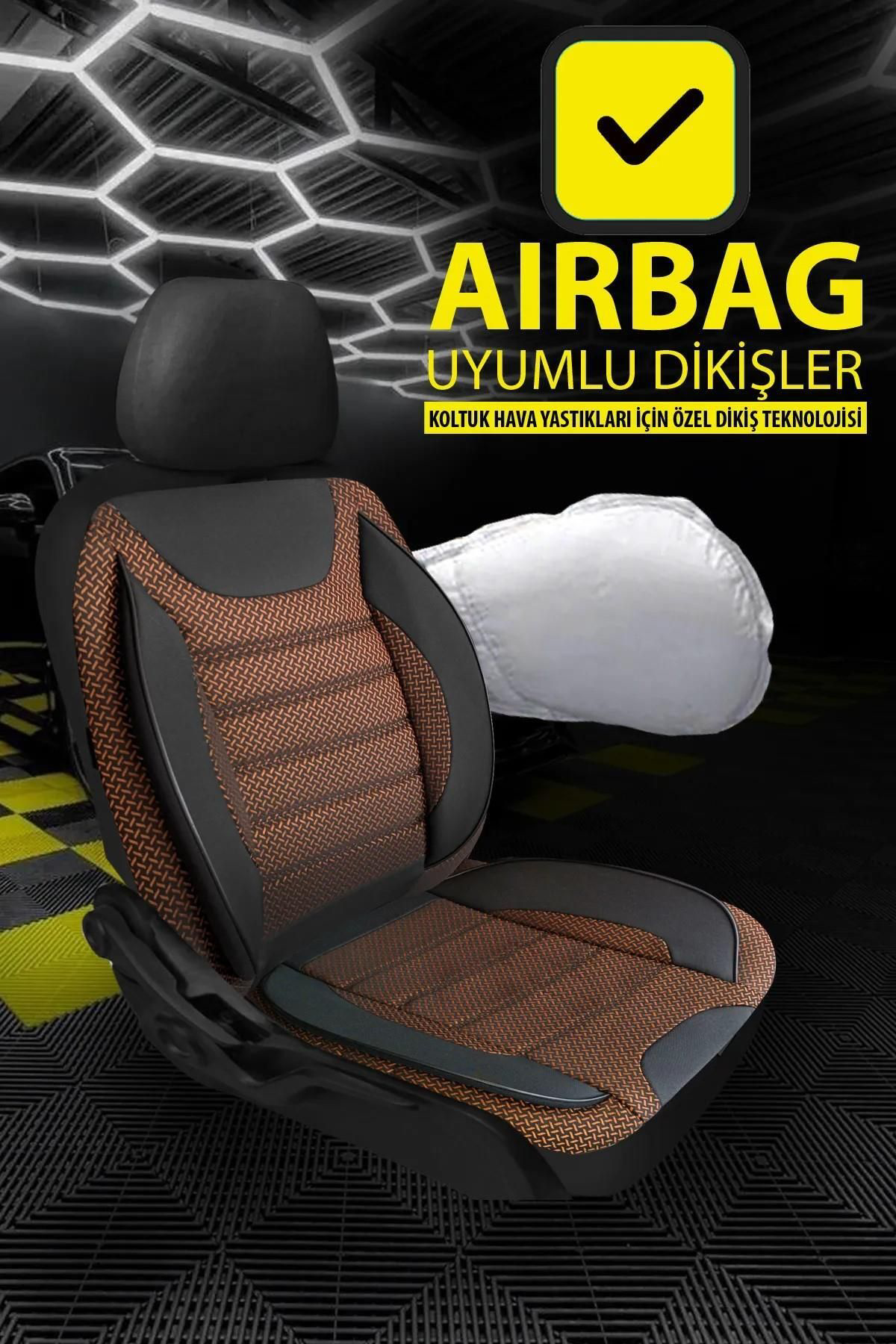 VW BORA 1998-2004Uyumlu Oto Koltuk Kılıfı Bronz Serisi - Kahve