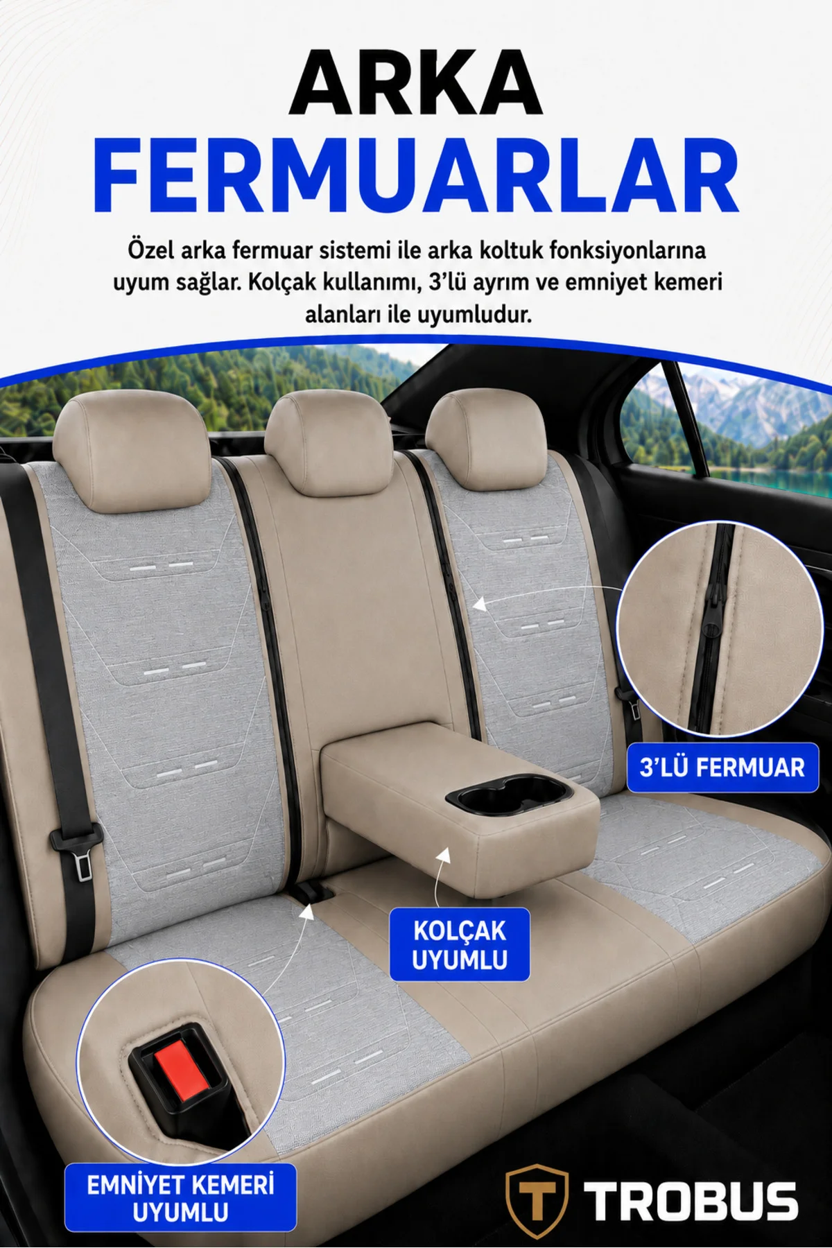 VW Golf 7 Kasa 2013-2020 Uyumlu Prestige Line Keten Serisi Bej Koltuk Kılıfı