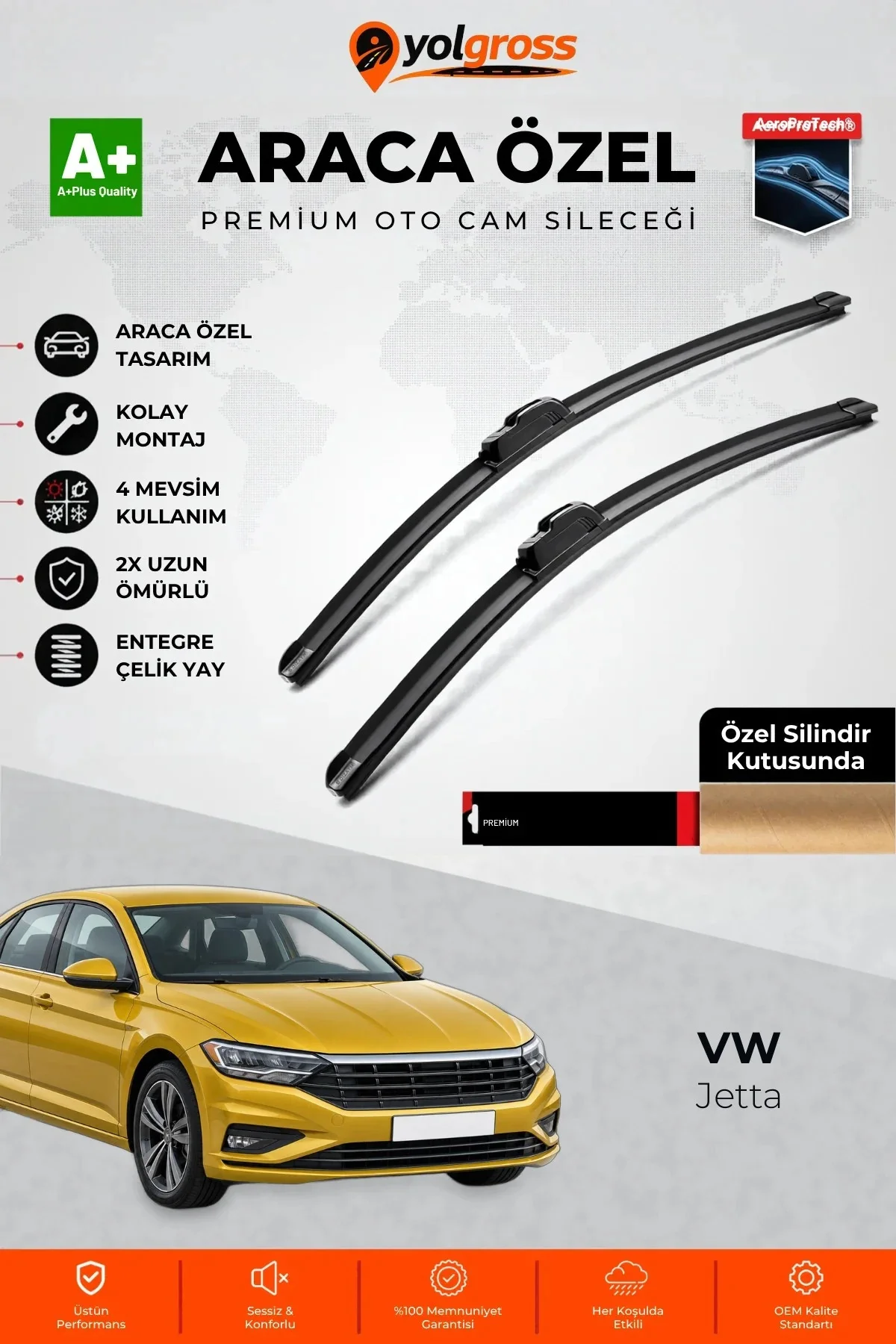 VW Jetta Ön Cam Silecek Seti 2019 Üzeri Premium Araca Özel 60-50 Cm A+ Kalite VW Jetta Ön Cam Silecek Seti 2019 Üzeri Premium Araca Özel 60-50 Cm A+ Kalite