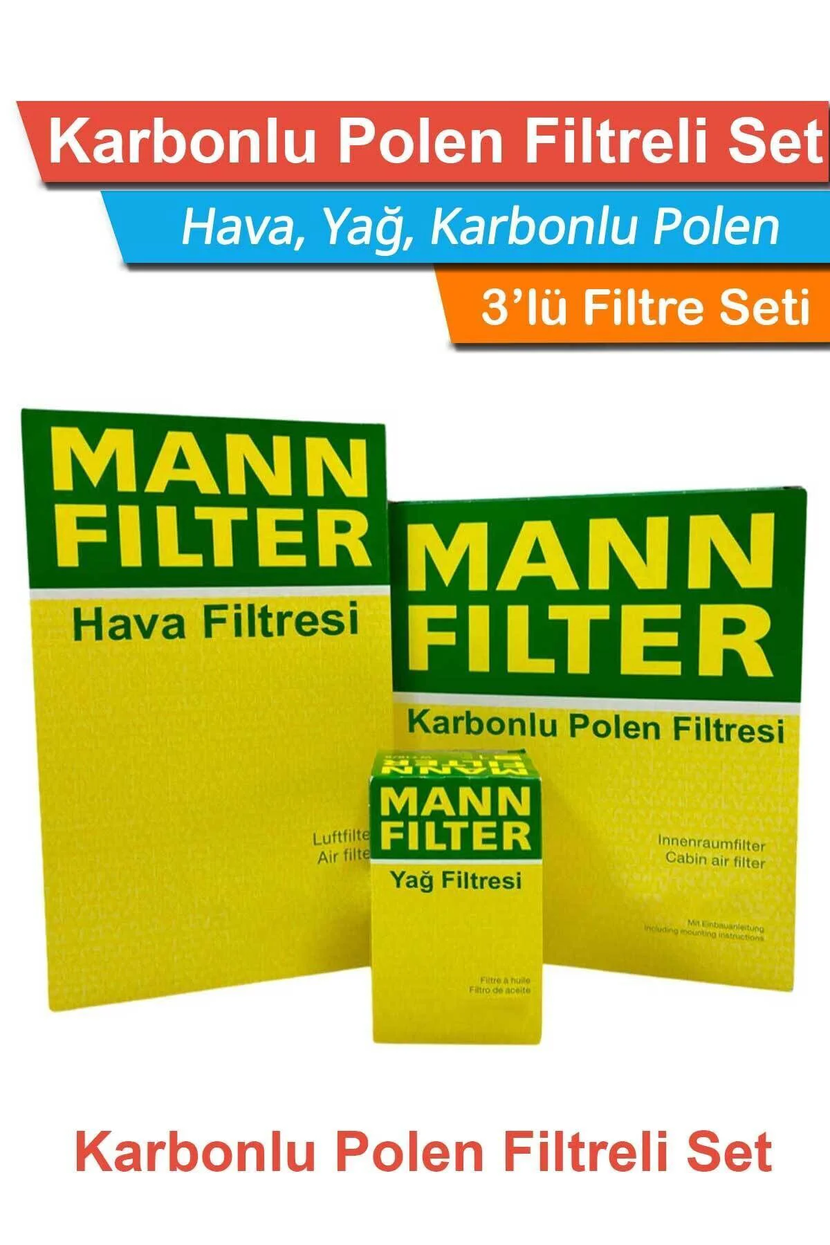 VW Passat B6 2.0 FSI Benzinli MANN Filtre Bakım Seti 2005-2008 Ha
