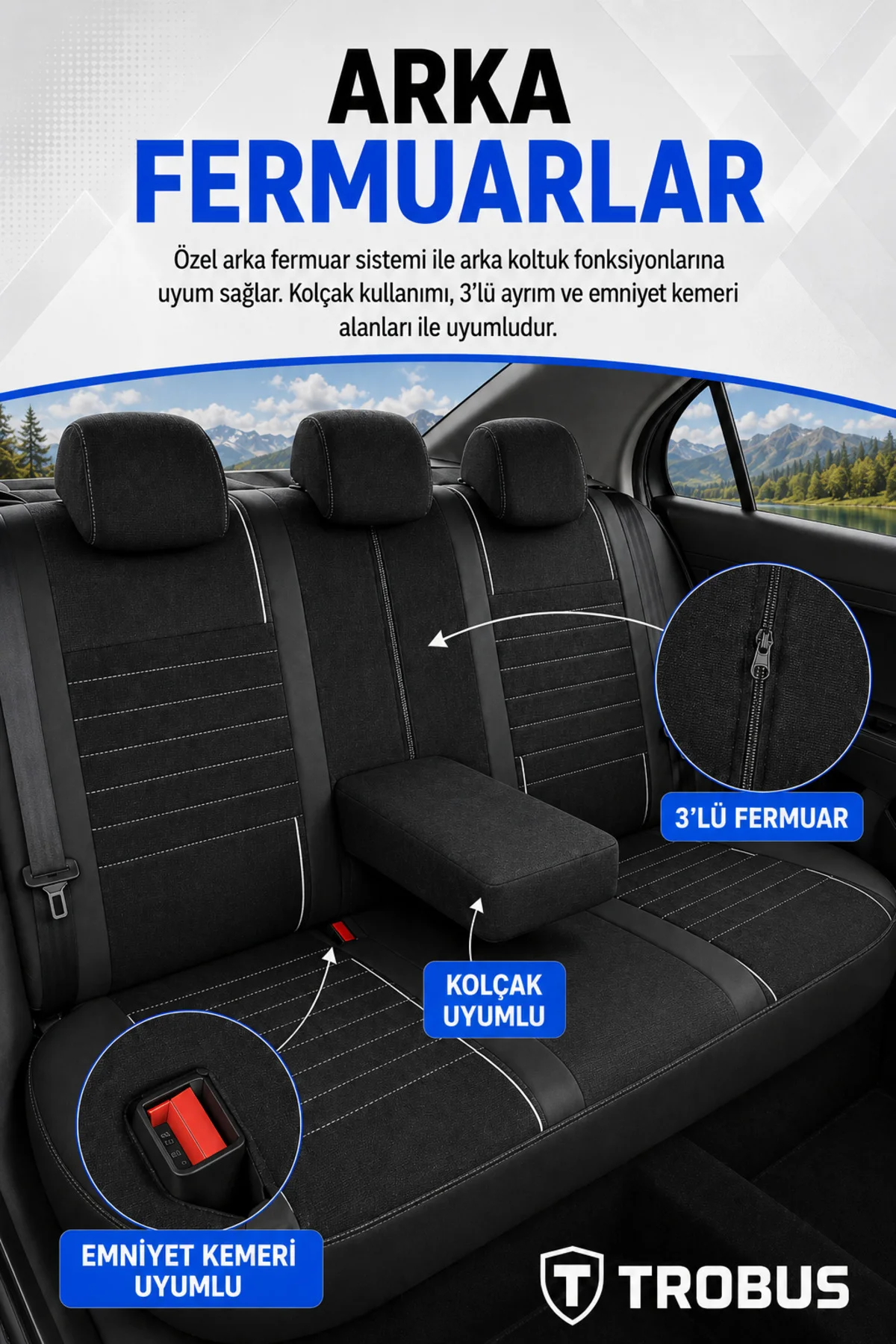 VW Passat B6 2005-2011 Uyumlu Apex Linen Bel Destekli Keten Siyah