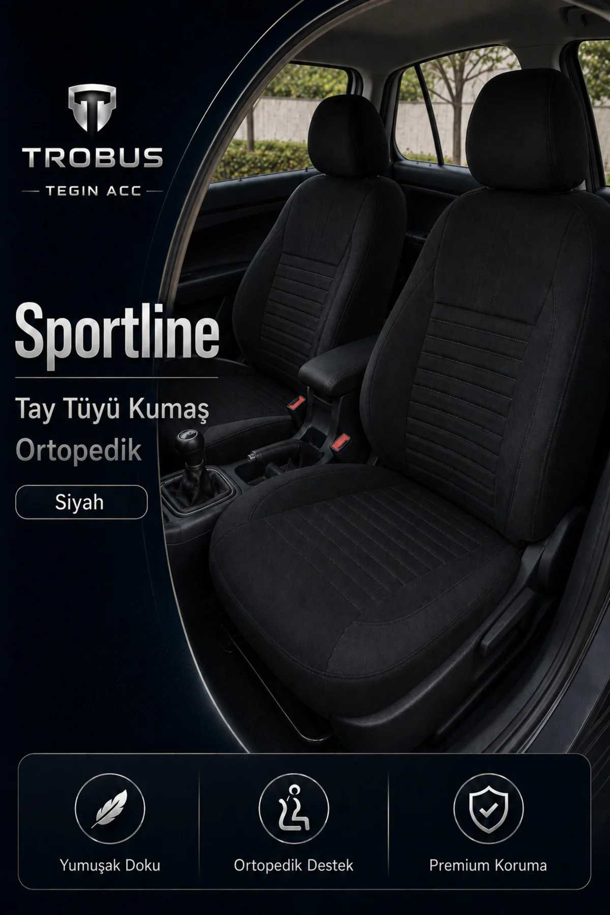 VW Passat B8 2015 Sonrası Uyumlu Sportline Serisi Siyah Ortopedik Tay Tüyü Koltuk Kılıfı Fiyatı, Yorumları ve Özellikleri