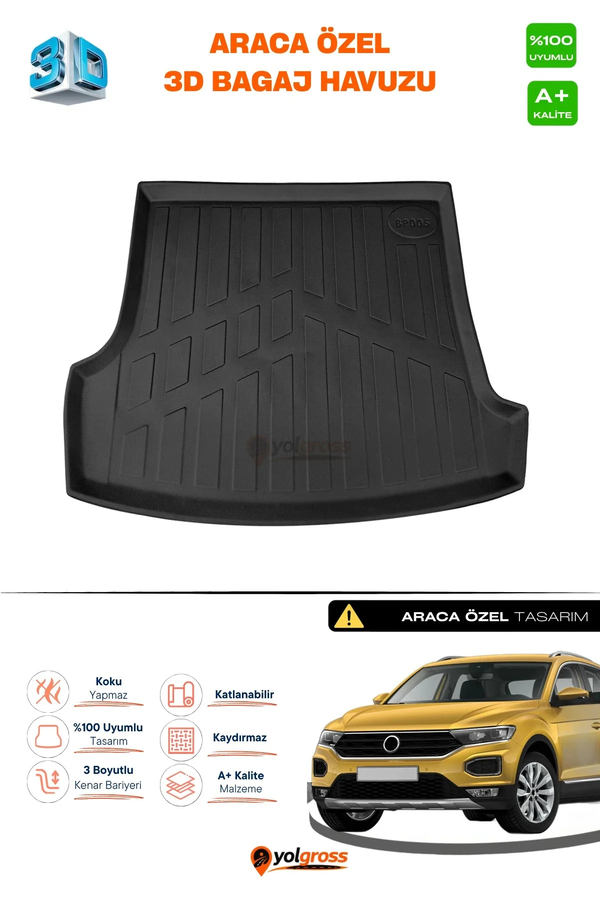 VW T-Roc 3D Pro Bagaj Havuzu Üst Bagaj 2019-2025 A+ Kalite VW T-Roc 3D Pro Bagaj Havuzu Üst Bagaj 2019-2025 A+ Kalite