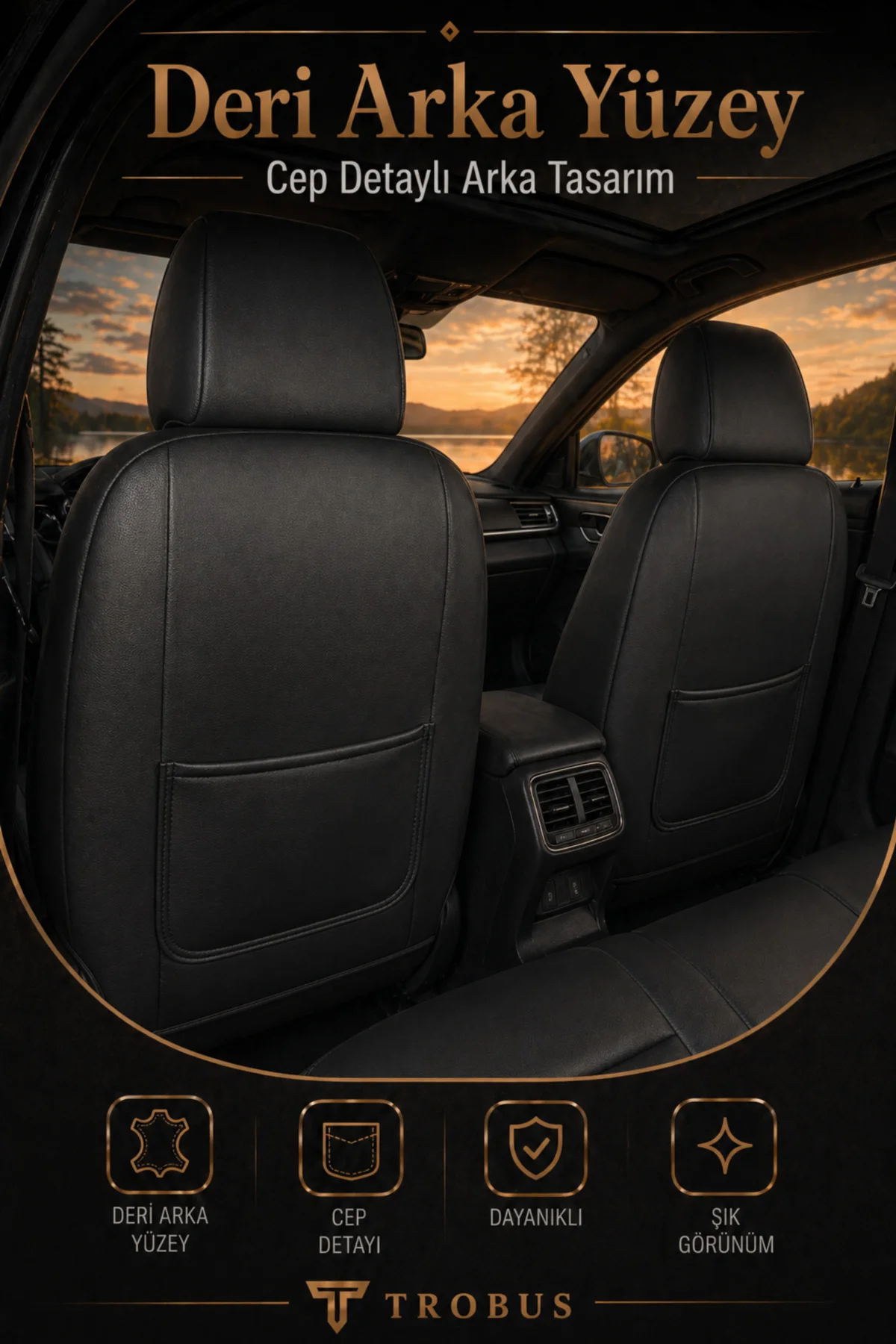 VW Tiguan 2007-2016 Uyumlu İnci Serisi Tay Tüyü Siyah Premium Koltuk Kılıfı