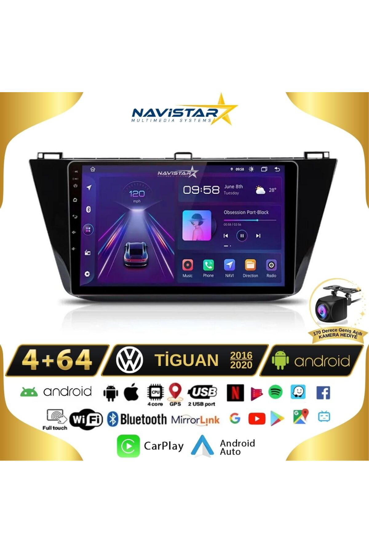 Vw Tiguan 4gb 64gb Kablosuz Carplay 2016-2020 Android 13 Navigasy Vw Tiguan 4gb 64gb Kablosuz Carplay 2016-2020 Android 13 Navigasy