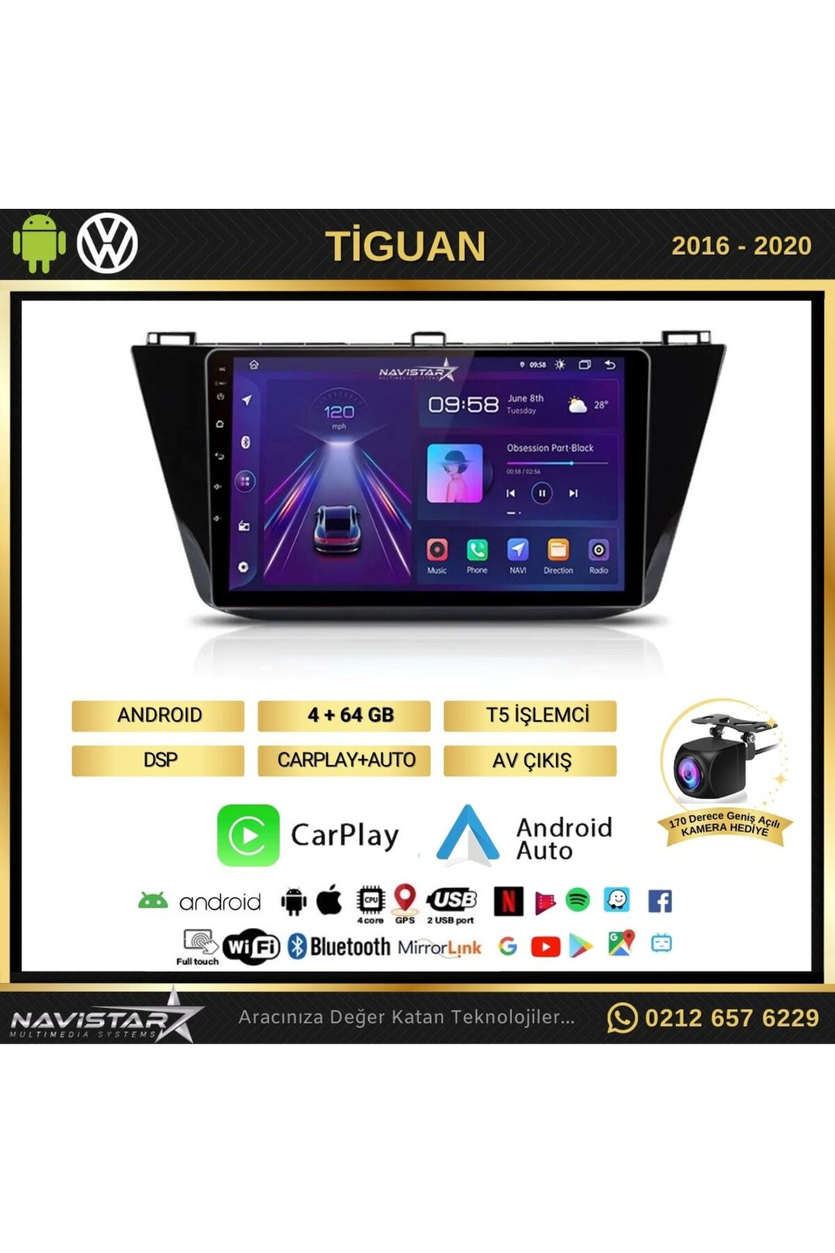 Vw Tiguan 4gb 64gb Kablosuz Carplay 2016-2020 Android 13 Navigasy Vw Tiguan 4gb 64gb Kablosuz Carplay 2016-2020 Android 13 Navigasy