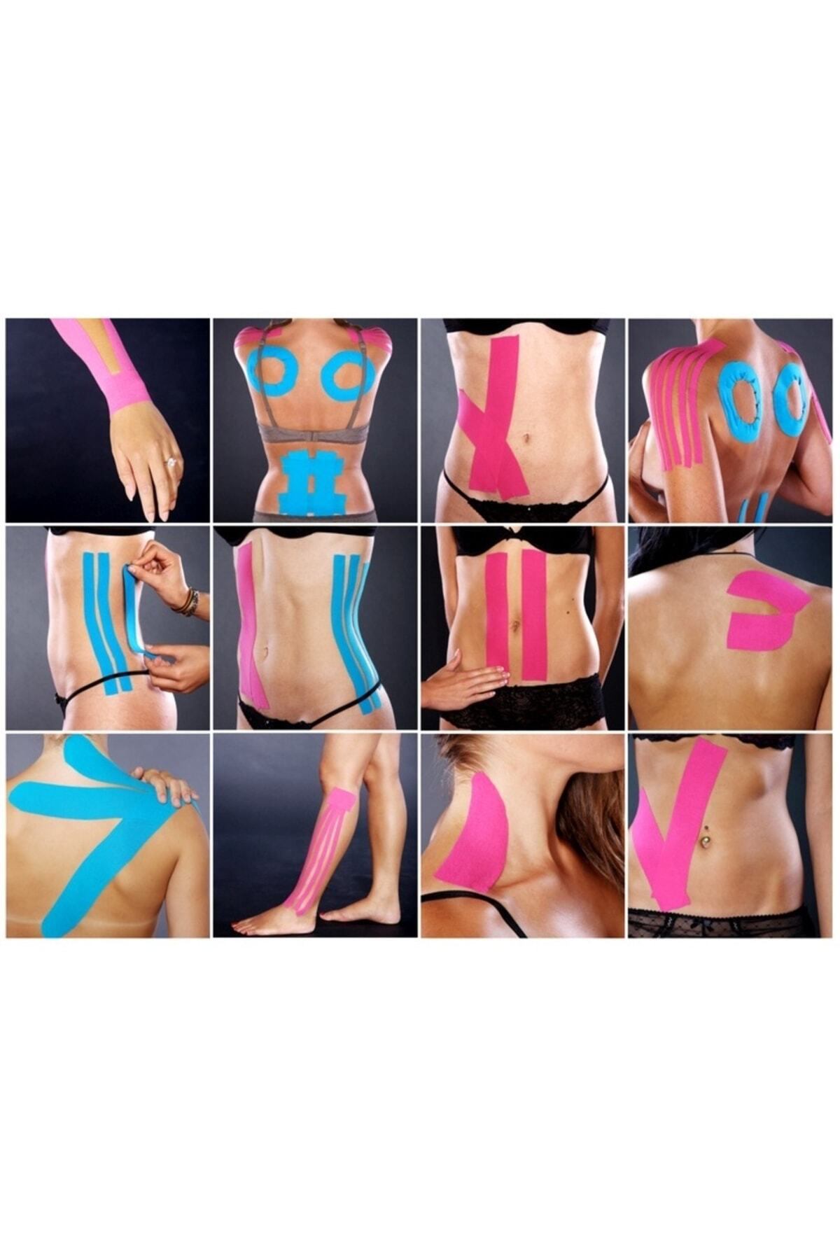 Vzn Siyah Renk Premium Band Kinesio Band Sporcu Bandı 5cmx5m