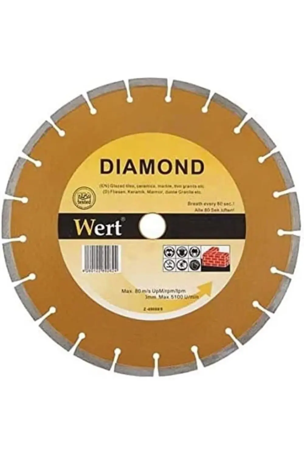 W 2711/125 Granit Mermer Tesetere, Turuncu/Gri (125Mm) 978262