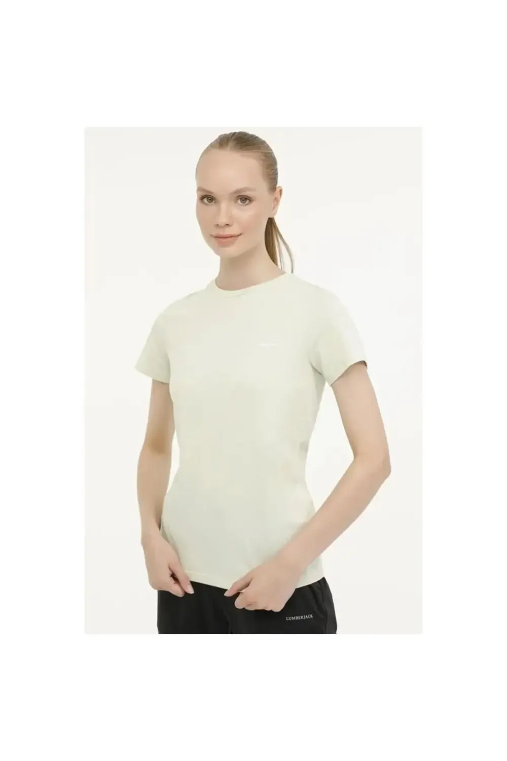 W-CT122 C NECK T-SH 4FX BejKadın Kısa Kol T-Shirt