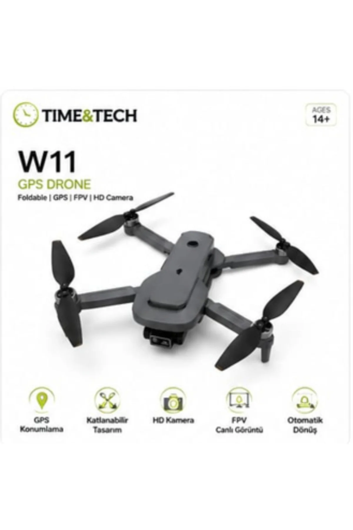 W11 GPS Drone HD Kameralı Katlanabilir FPV Drone Ekranlı Kumanda 