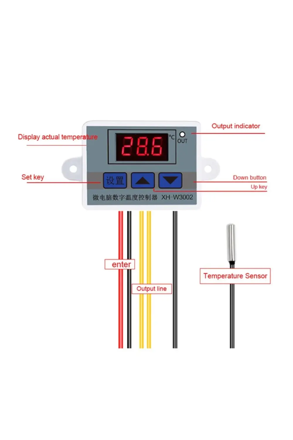 W3002-220v 10a Dijital Termostat Kuluçka Makinalarına Uygun Hassa