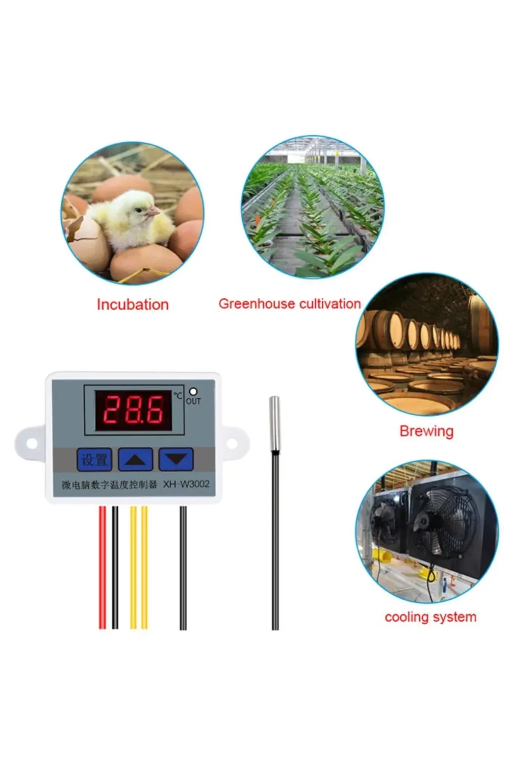 W3002-220v 10a Dijital Termostat Kuluçka Makinalarına Uygun Hassa