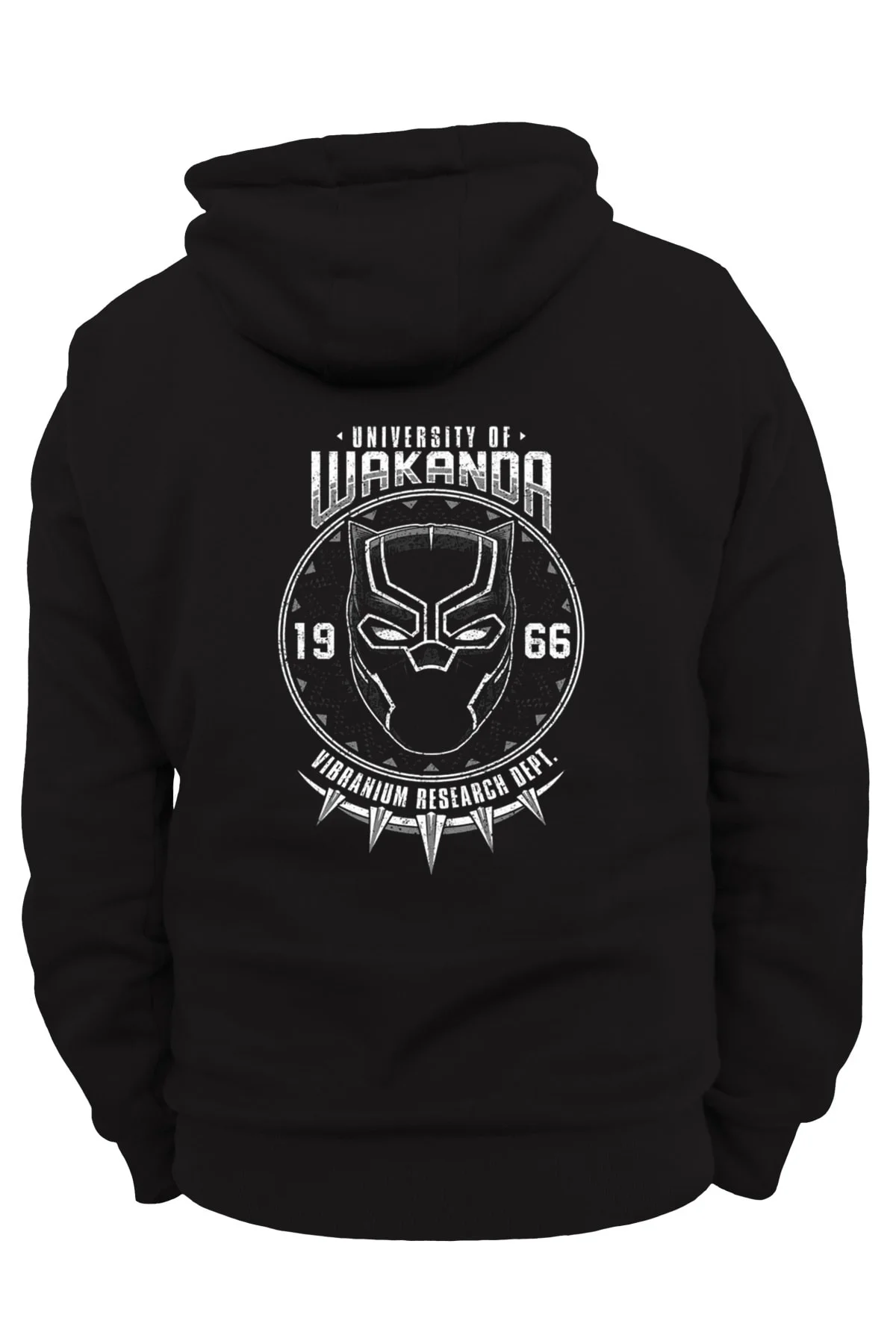 Wakanda Arka Baskılı, %100 Pamuk, 3 Ipl. Şardonlu, Içi Polar, Çok Kalın Hoodie
