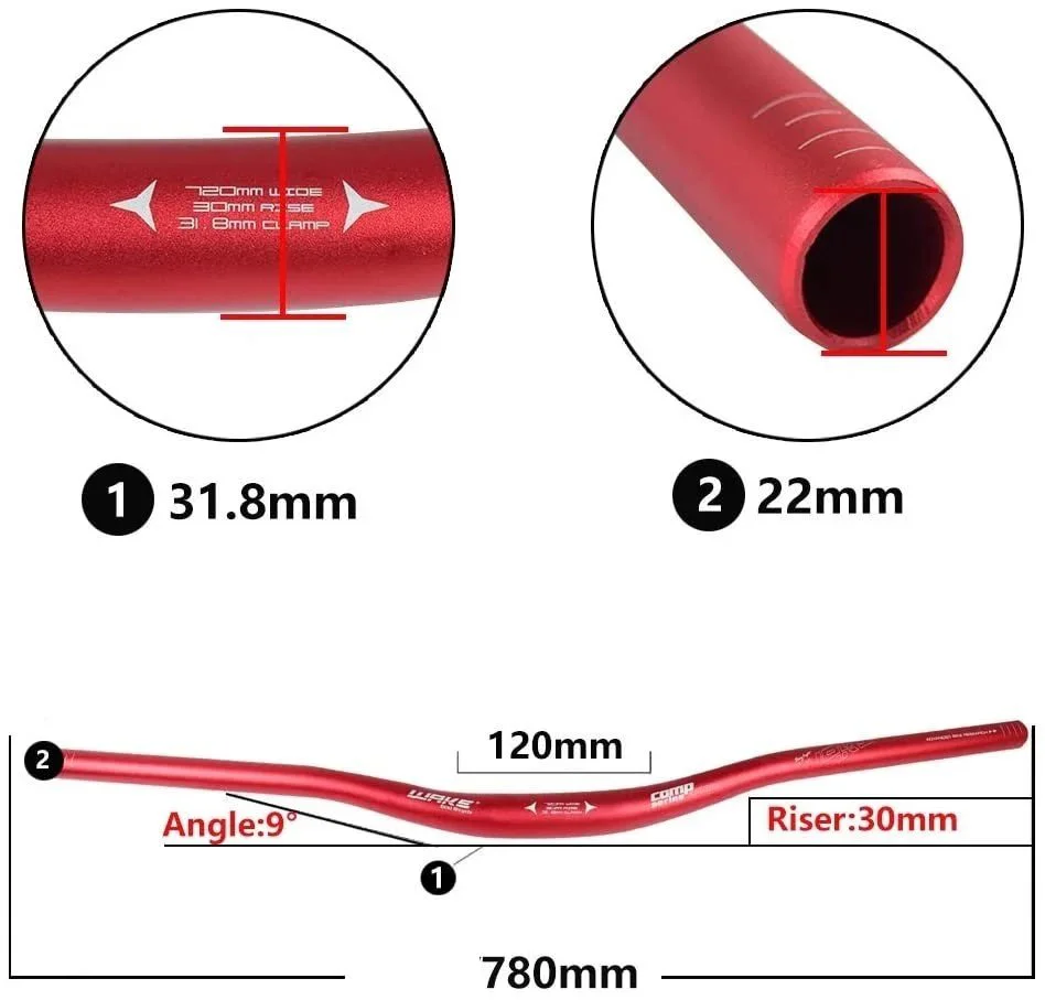 Wake Alüminyum 31.8 780mm Riser Mtb Gidonu + Gidon Boğazı Seti Fiyatı, Yorumları ve Özellikleri