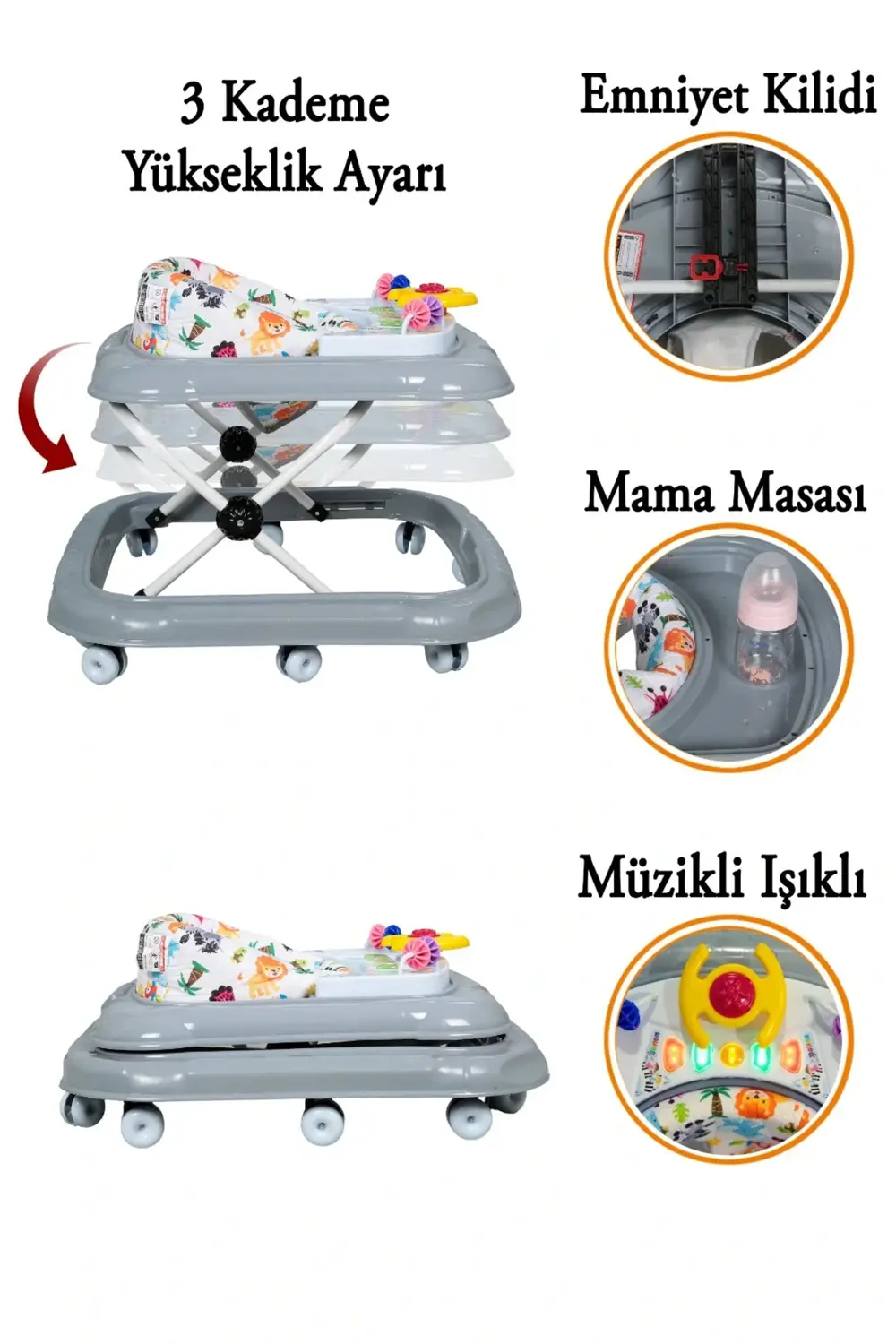 Walking Müzikli Işıklı Piyanolu Yürüteç