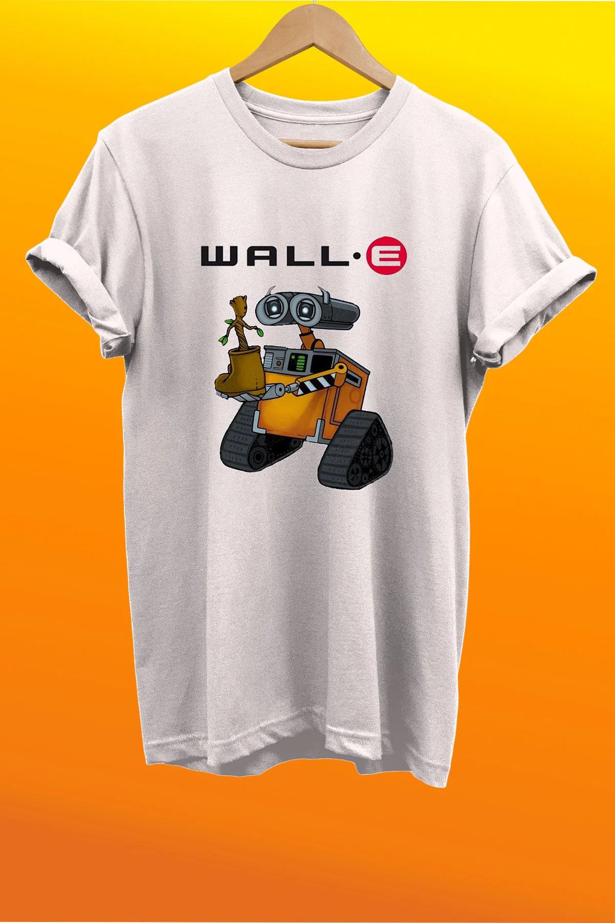 Wall-e Baskılı %100 Pamuk Basic T-shirt Normal Beden Tişört